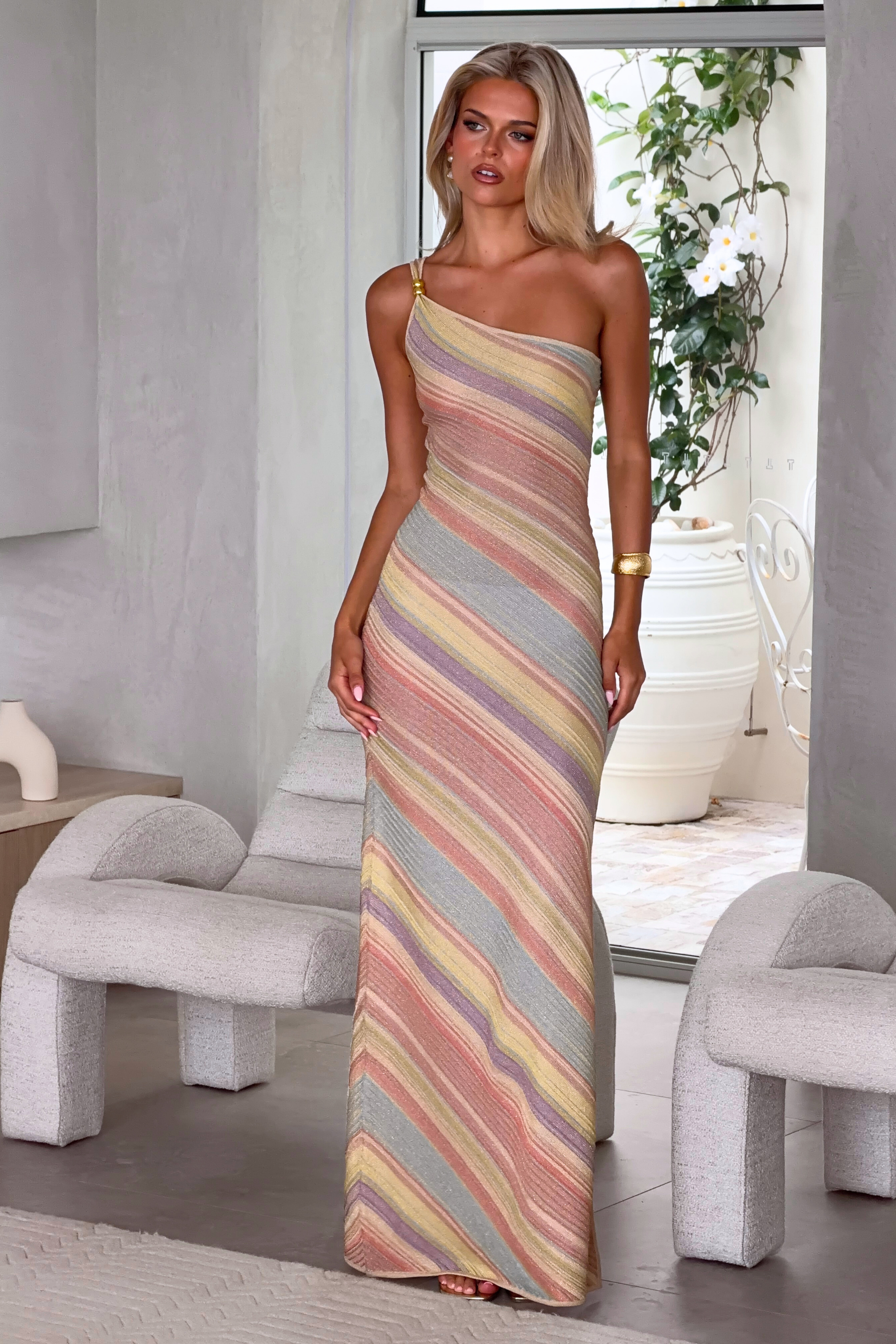 Milan Maxi Dress - Pastel Stripe