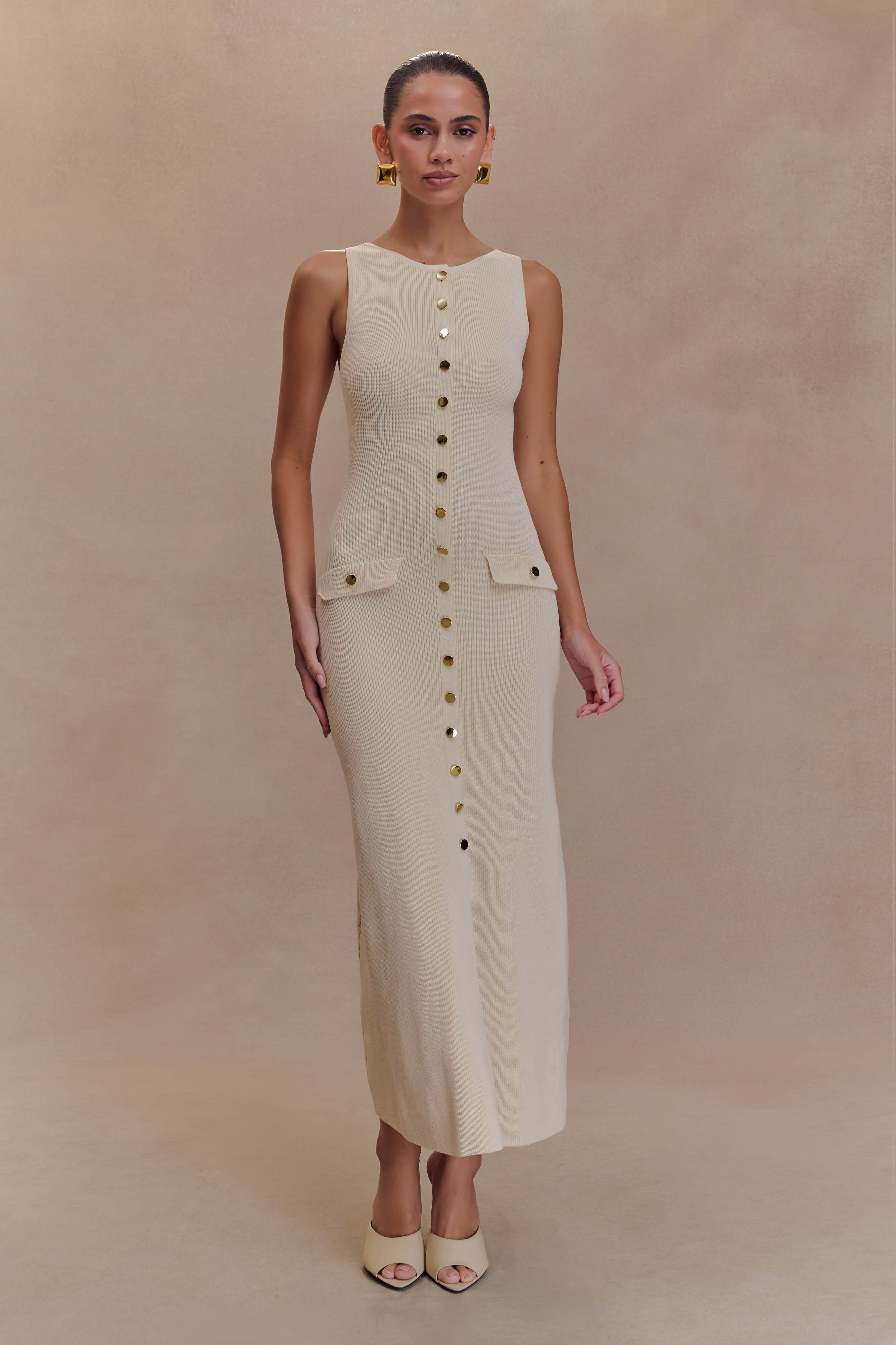 Sawyer Sleeveless Buttoned Maxi Dress