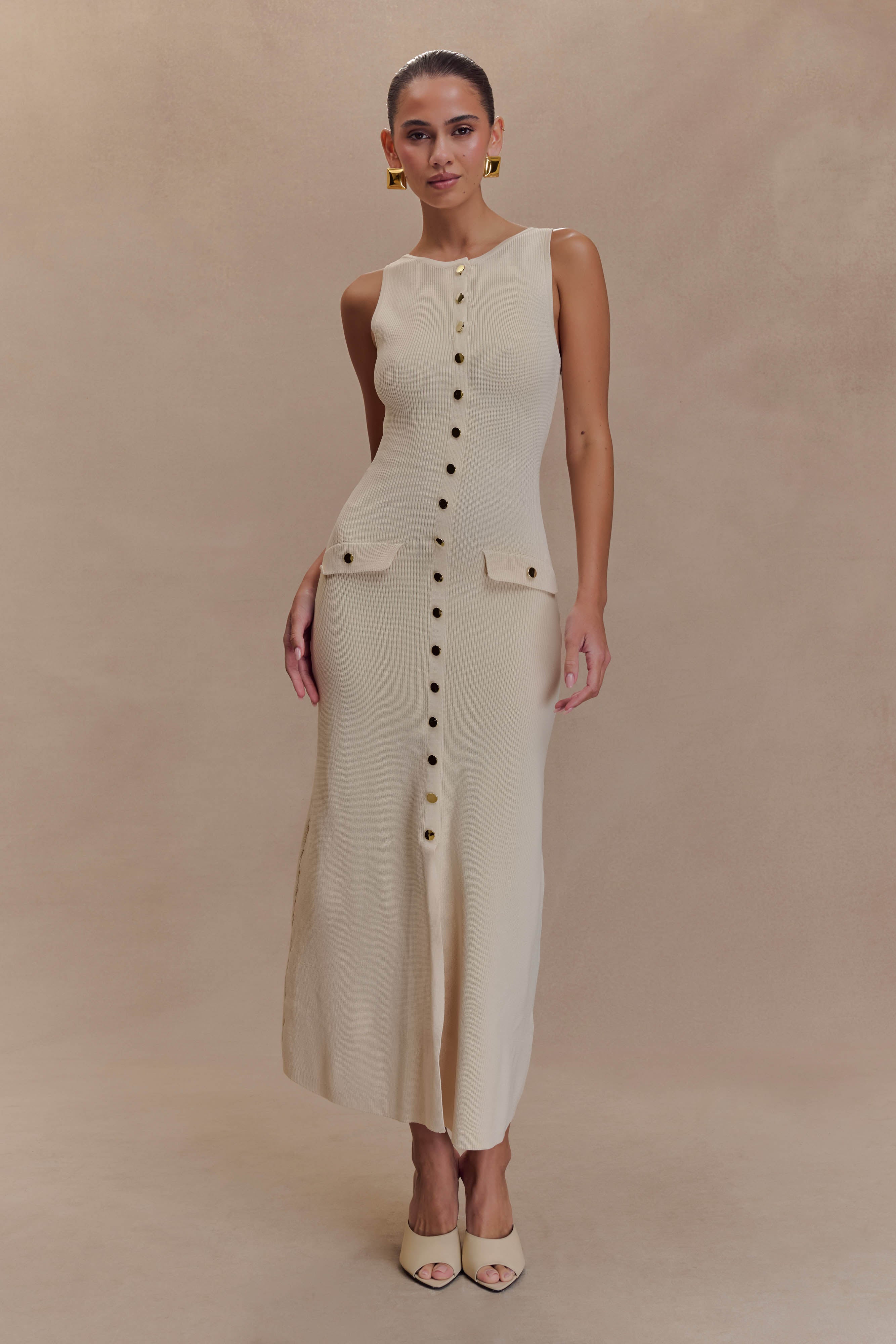 Sawyer Sleeveless Buttoned Maxi Dress