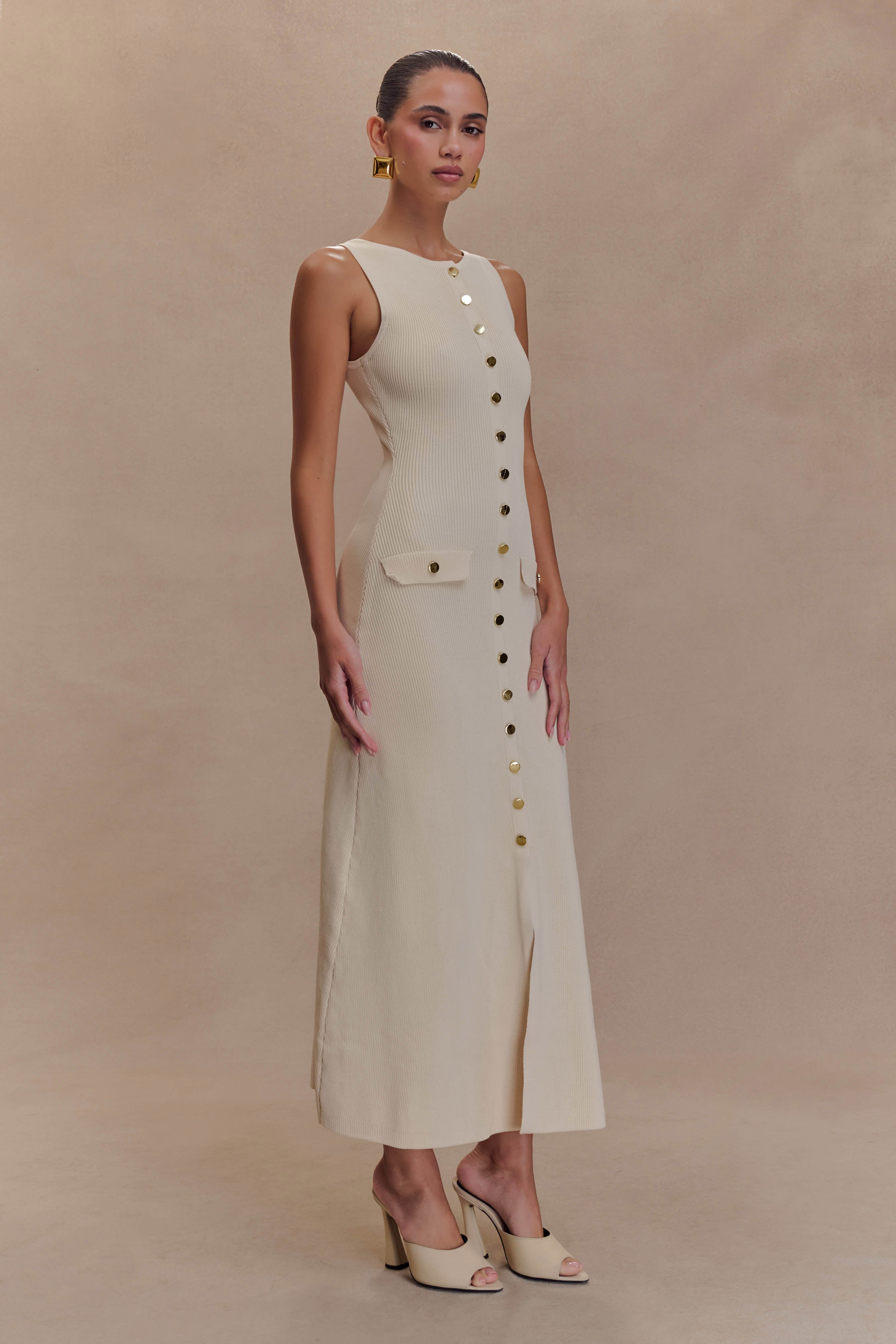 Sawyer Sleeveless Buttoned Maxi Dress