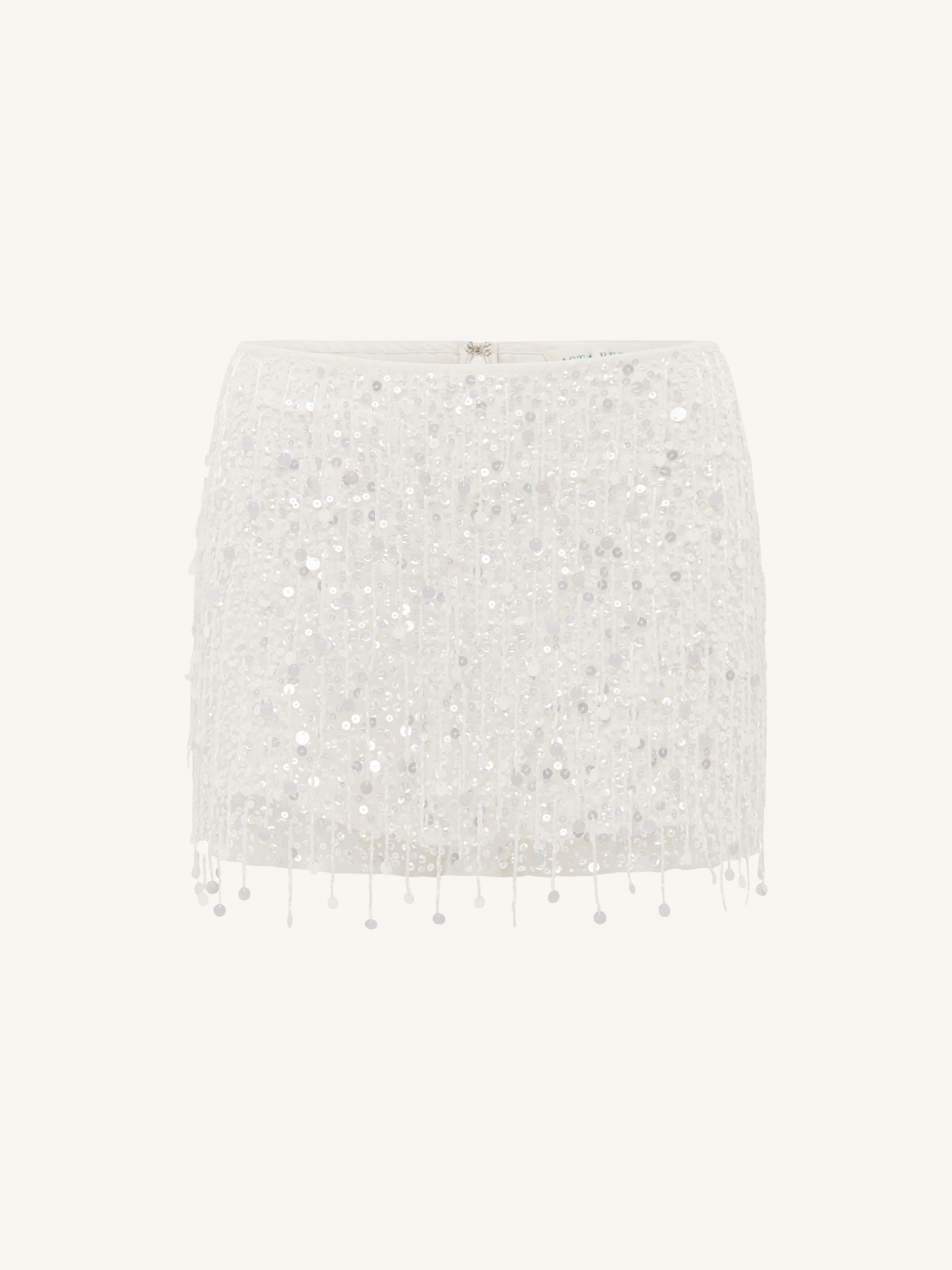 Yasmin Hand Beaded Mini Skirt - Natural