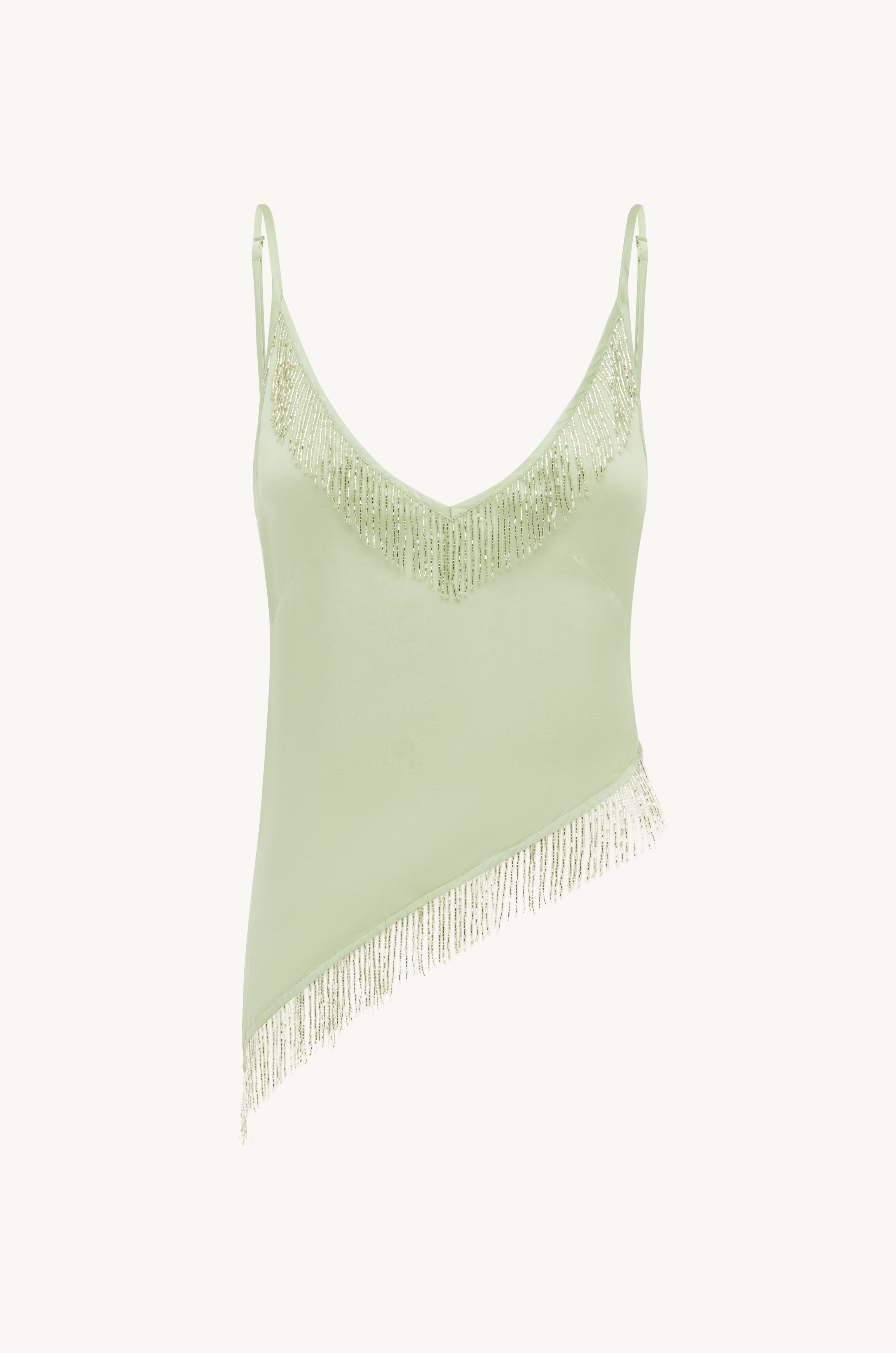 Marcia Beaded Top - Sage Green