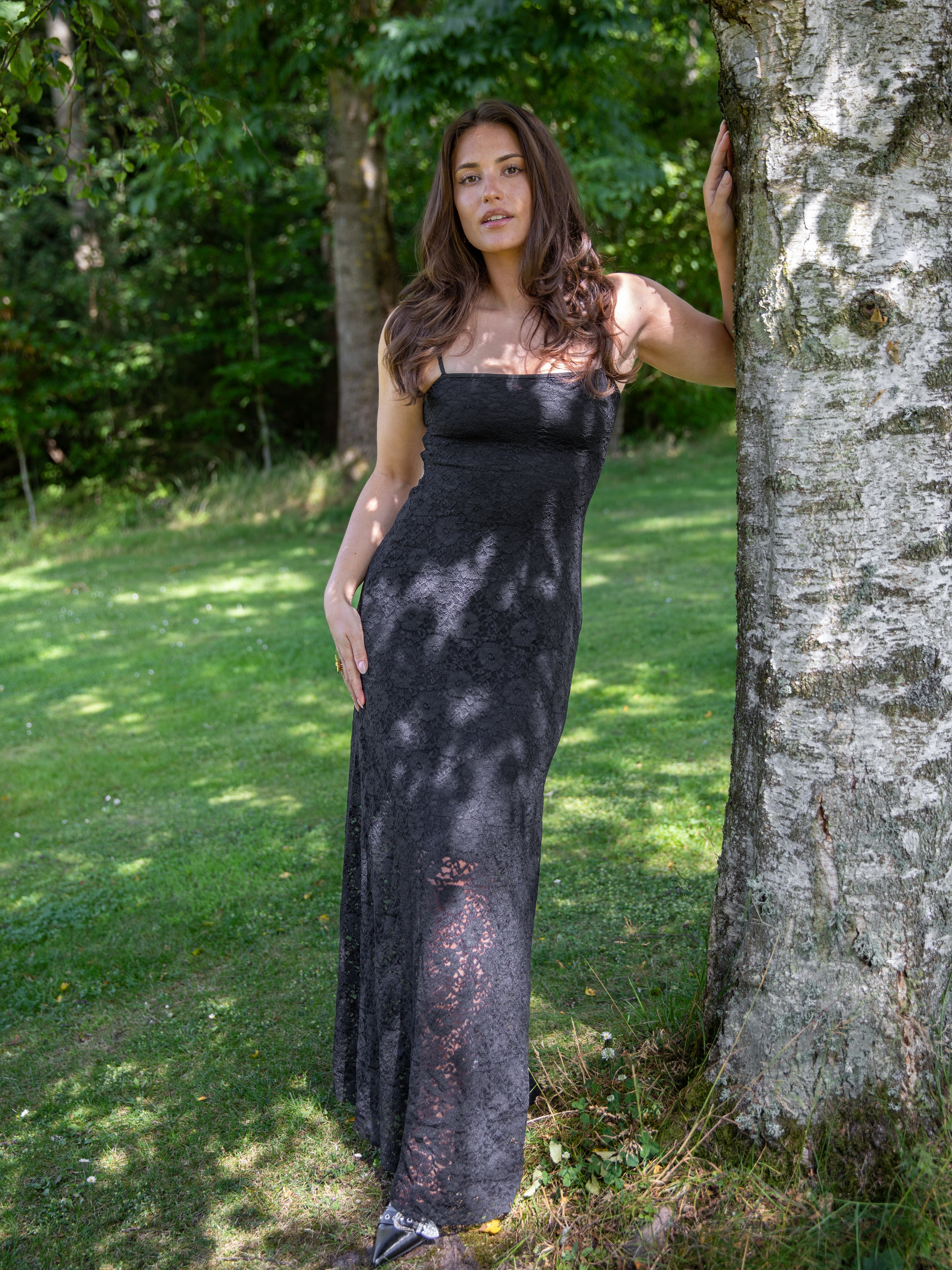 Oura maxi lace dress Black