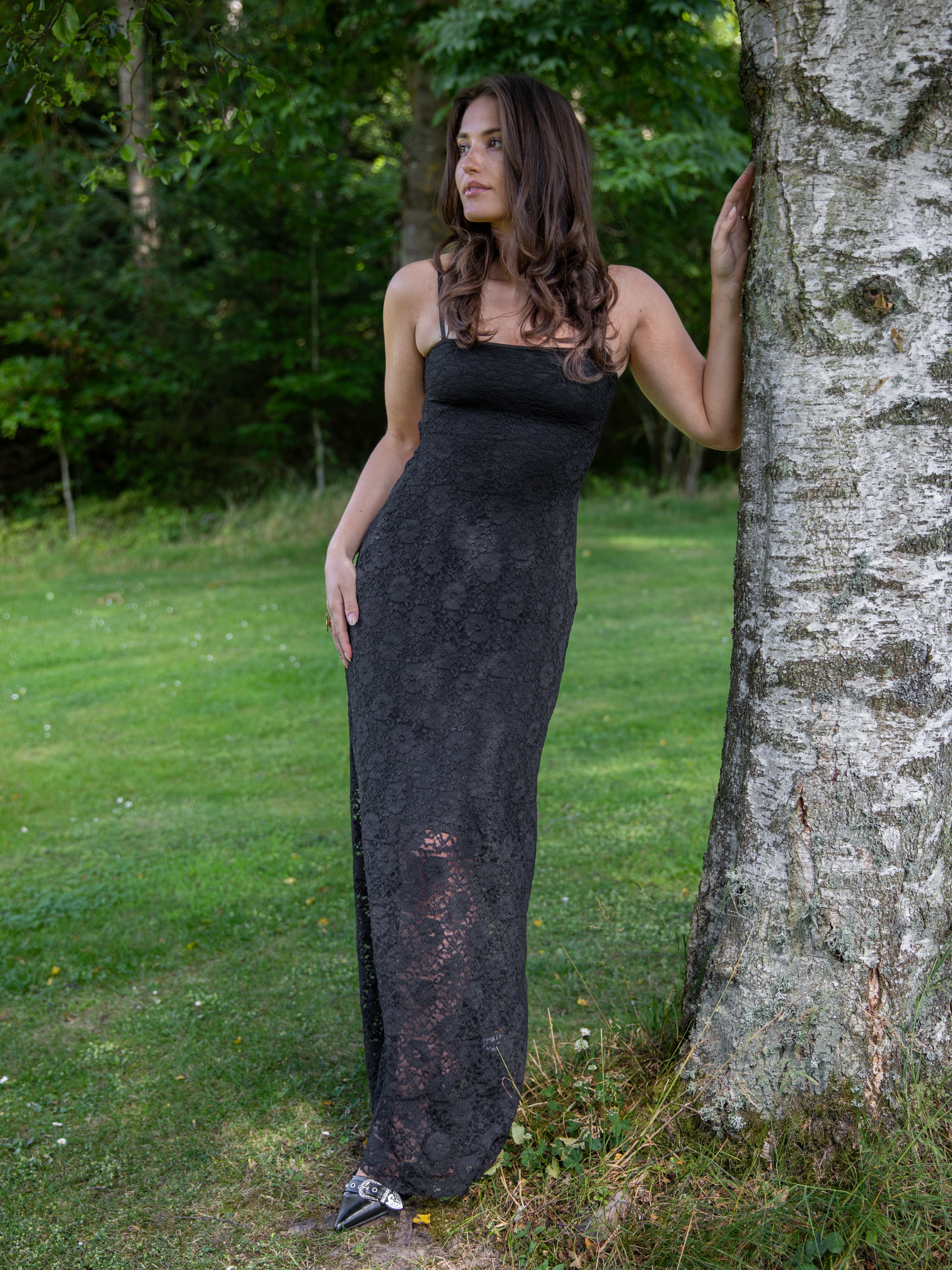 Oura maxi lace dress Black