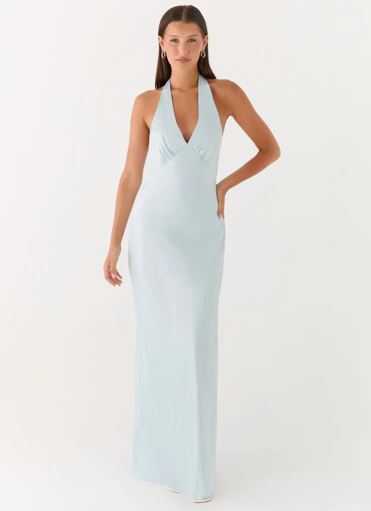 Heavy Hearted Satin Maxi Dress