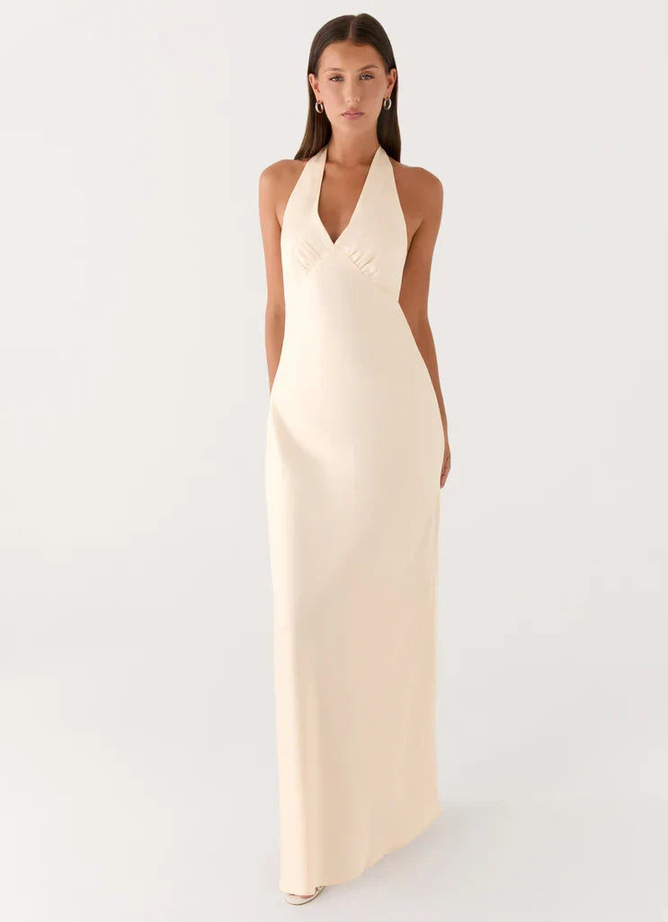 Heavy Hearted Satin Maxi Dress