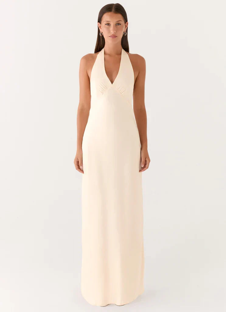Heavy Hearted Satin Maxi Dress