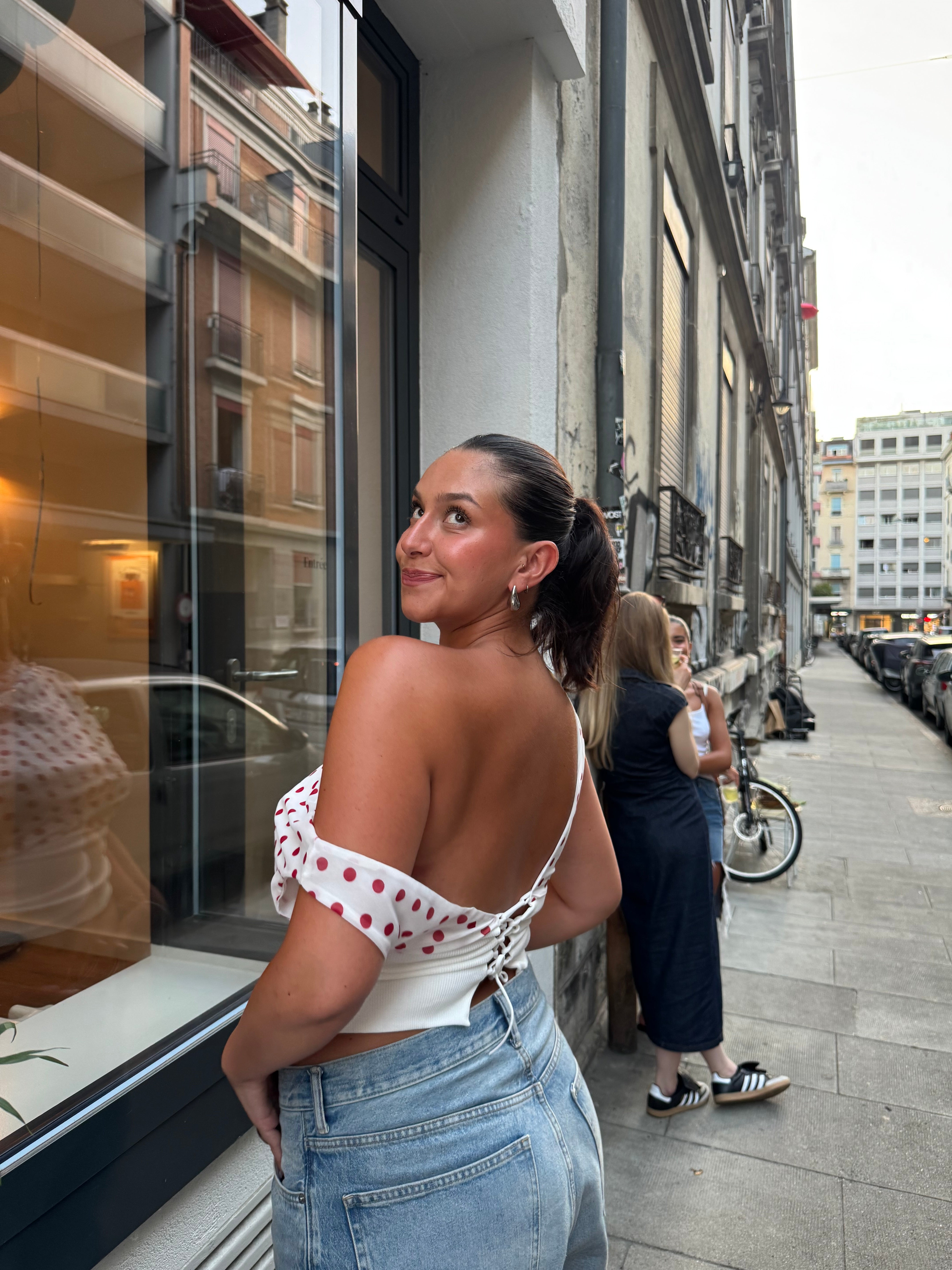 Kimmie polka dotted top