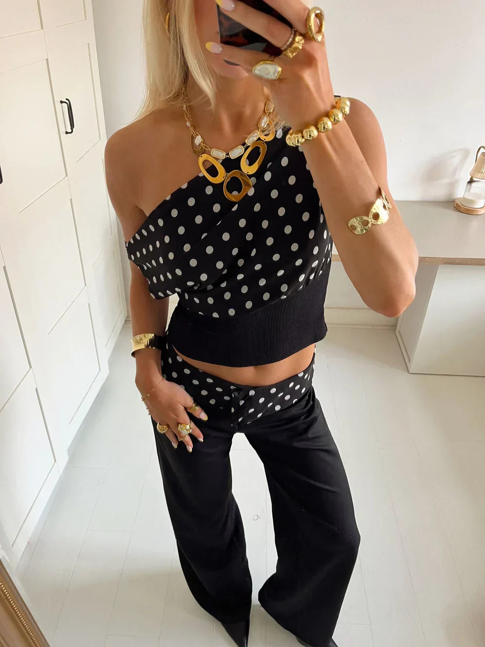 Kimmie polka dotted top