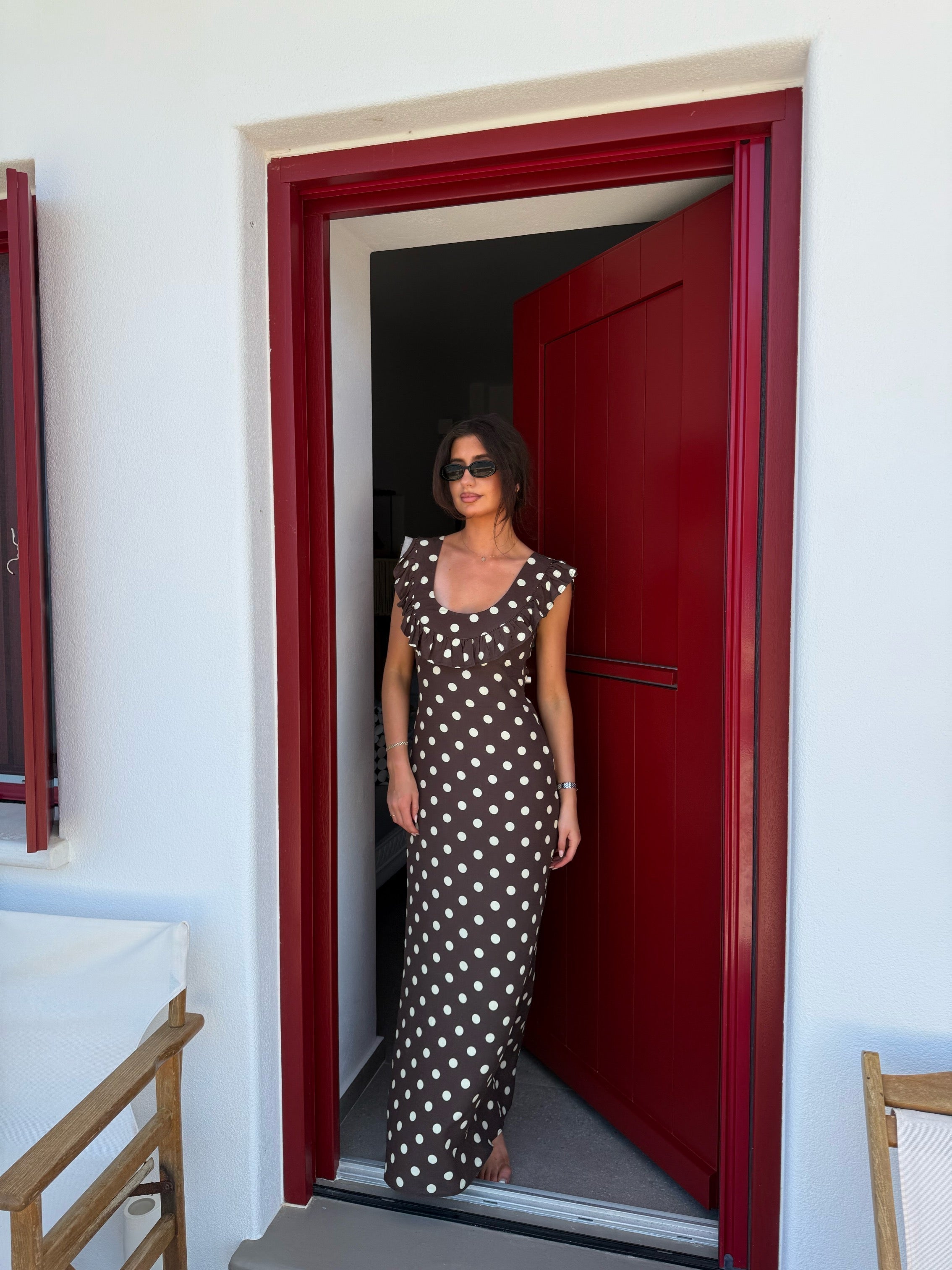 Luna dress with polka dots