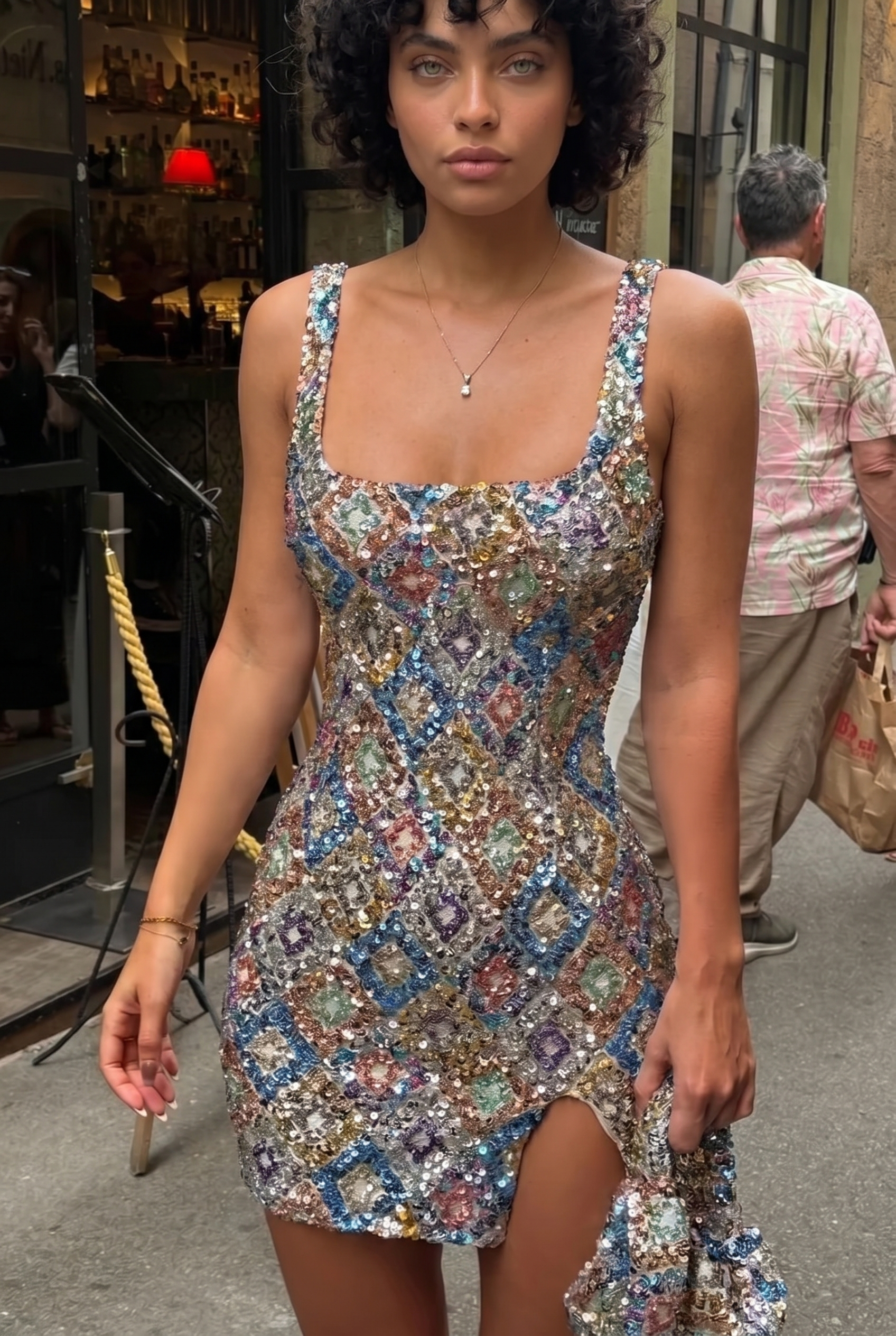 Ecurina Mini Dress - Silver