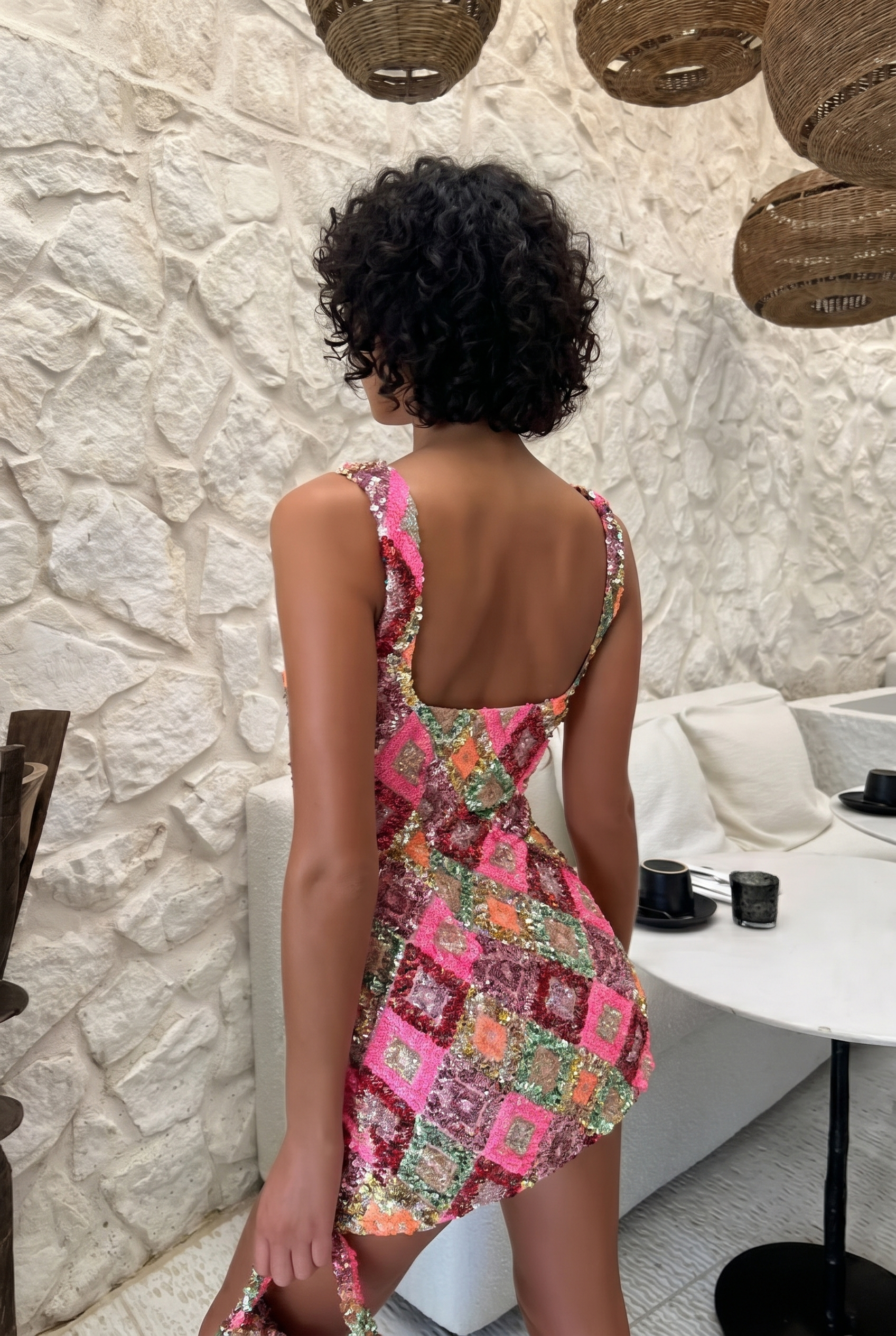 Ecurina Mini Dress - Sage Pink