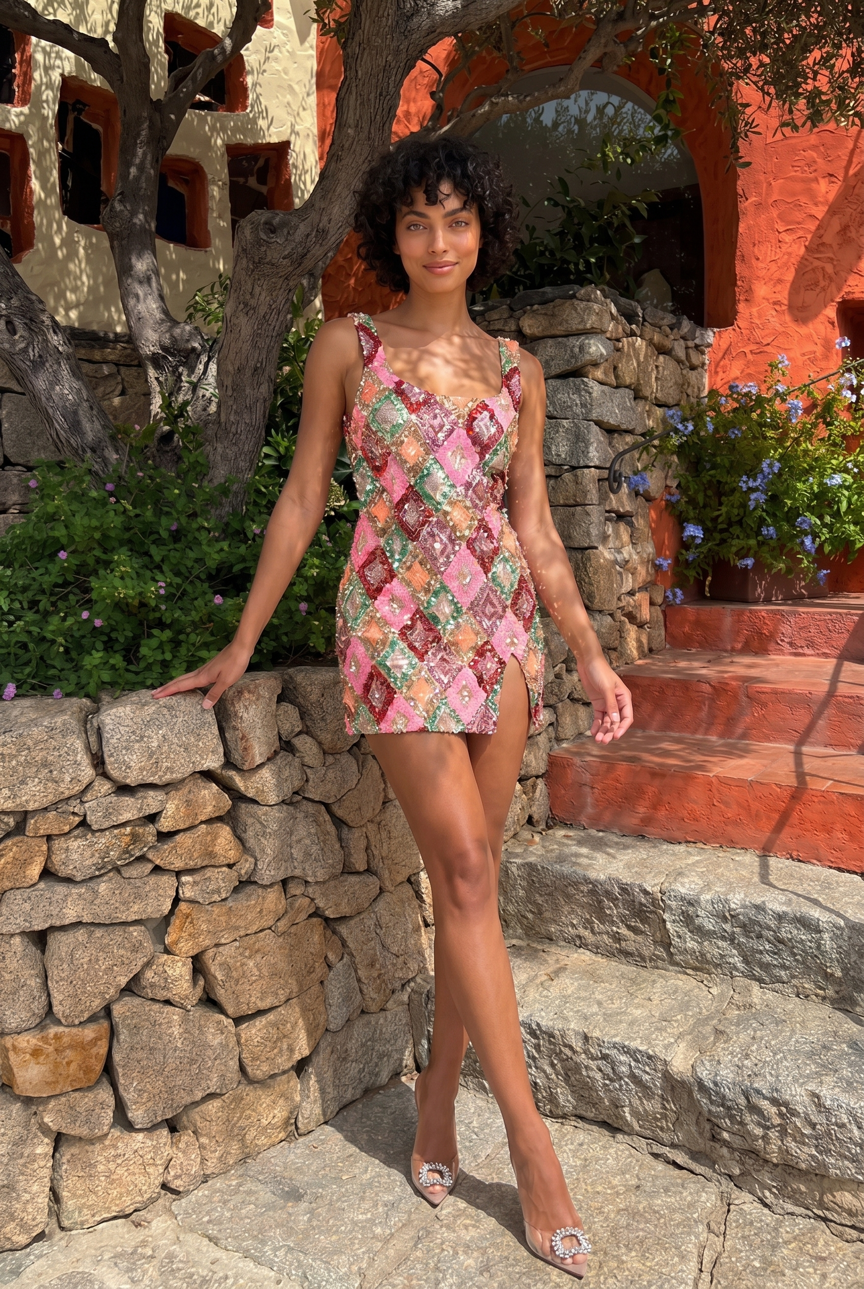 Ecurina Mini Dress - Sage Pink