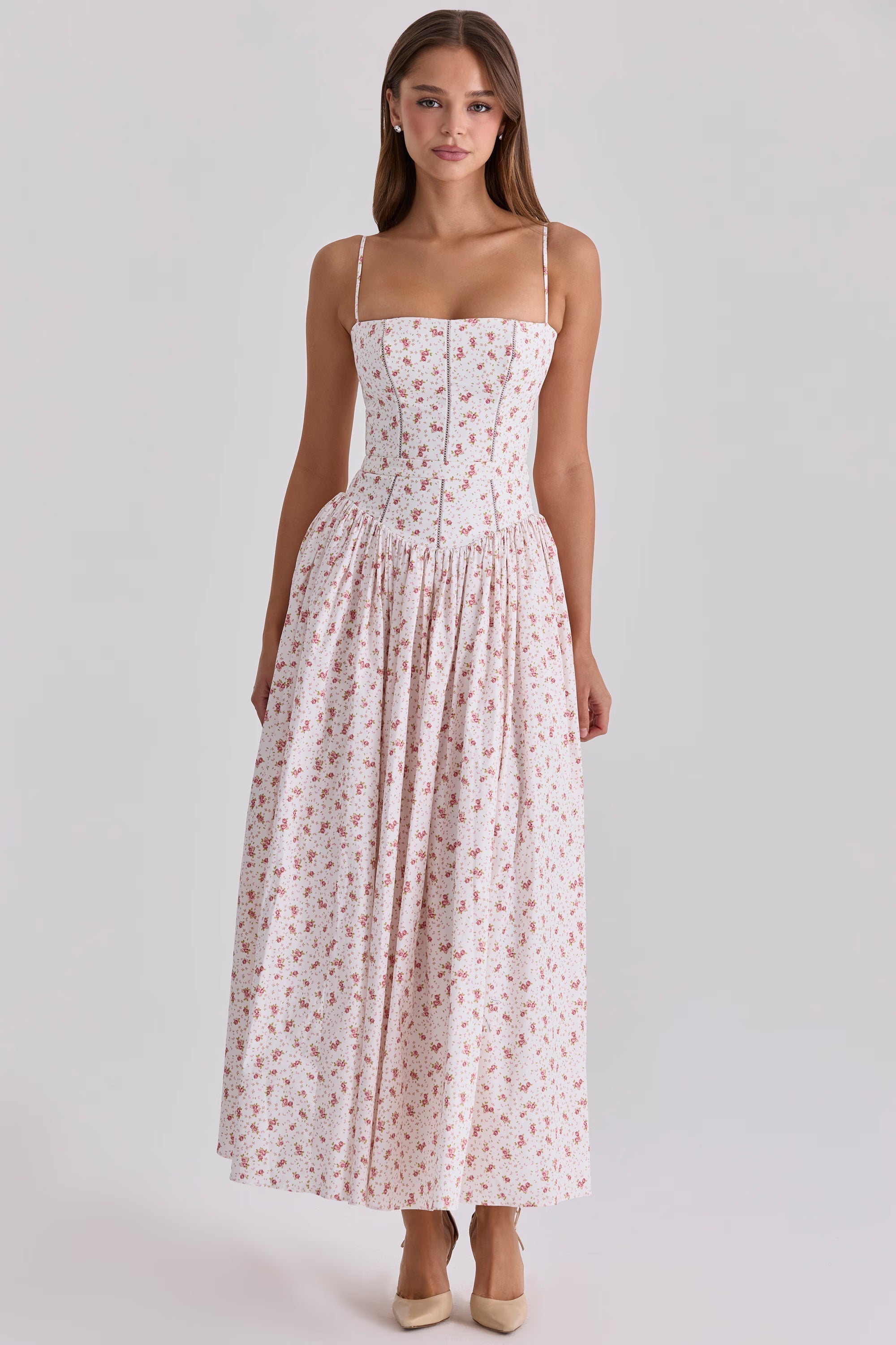 Posy print cotton maxi sundress