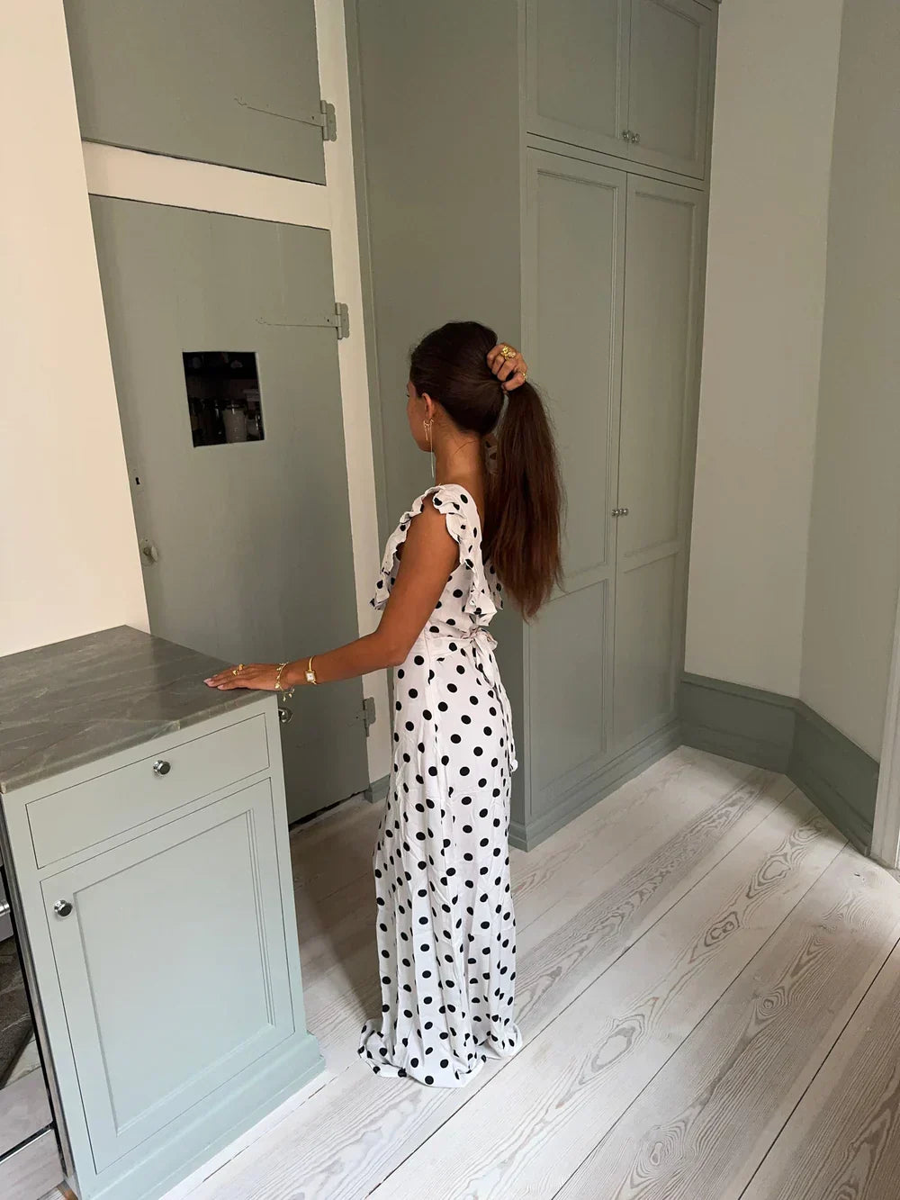 Luna dress with polka dots