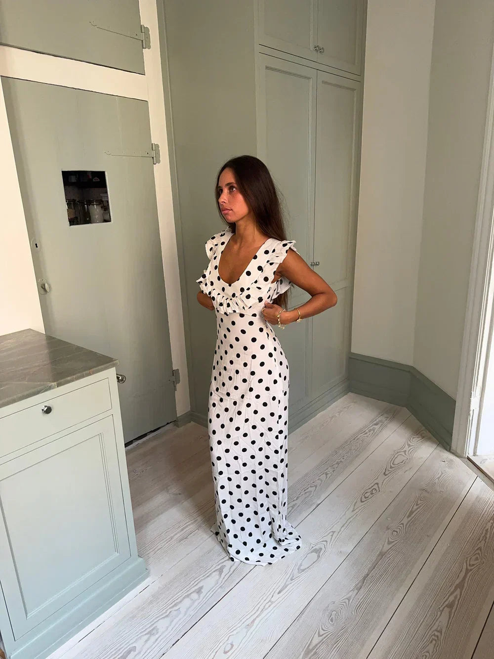 Luna dress with polka dots