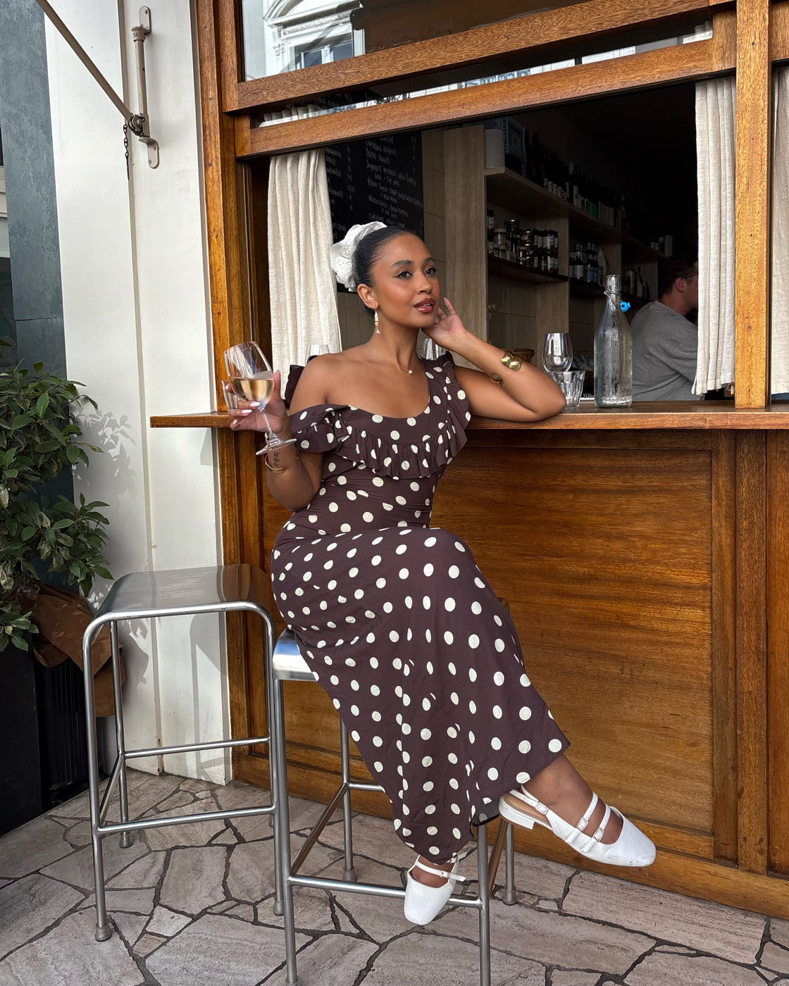 Luna dress with polka dots
