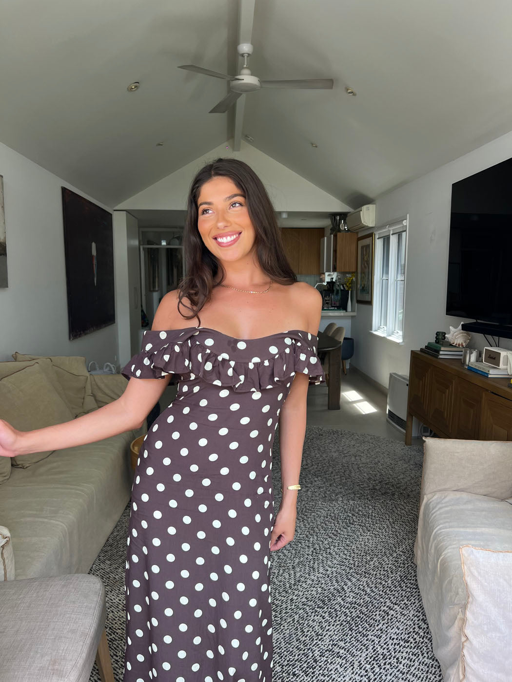 Luna dress with polka dots