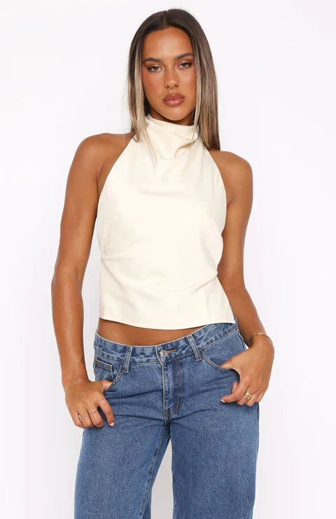 Time Passes Halter Top Merlot