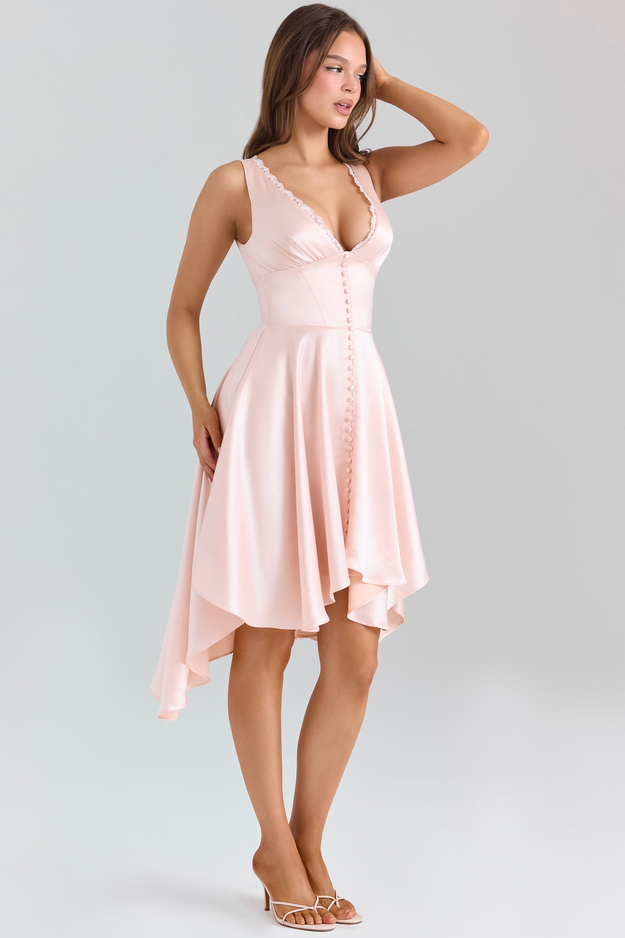Sabella asymmetric handkerchief midi dress