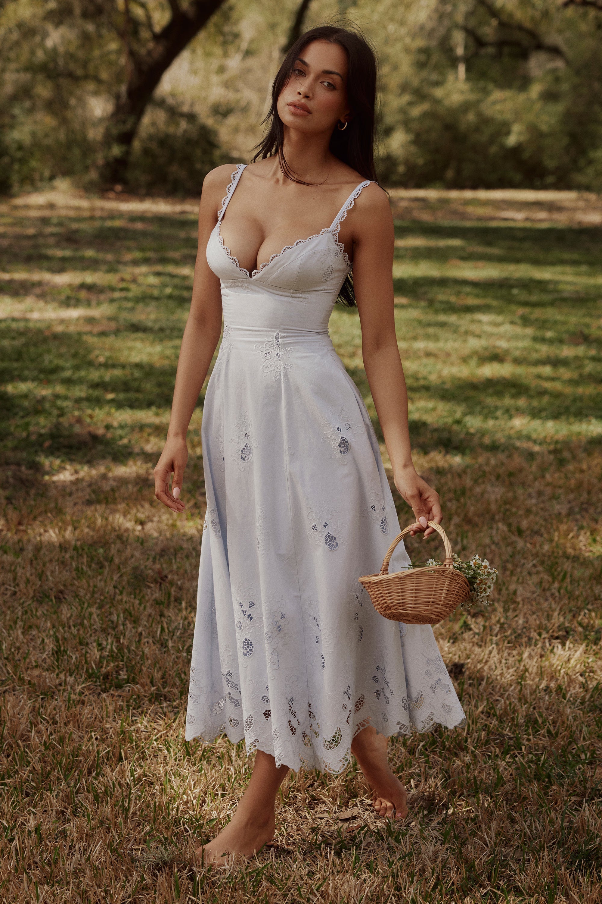 Cotton broderie anglaise midi sundress