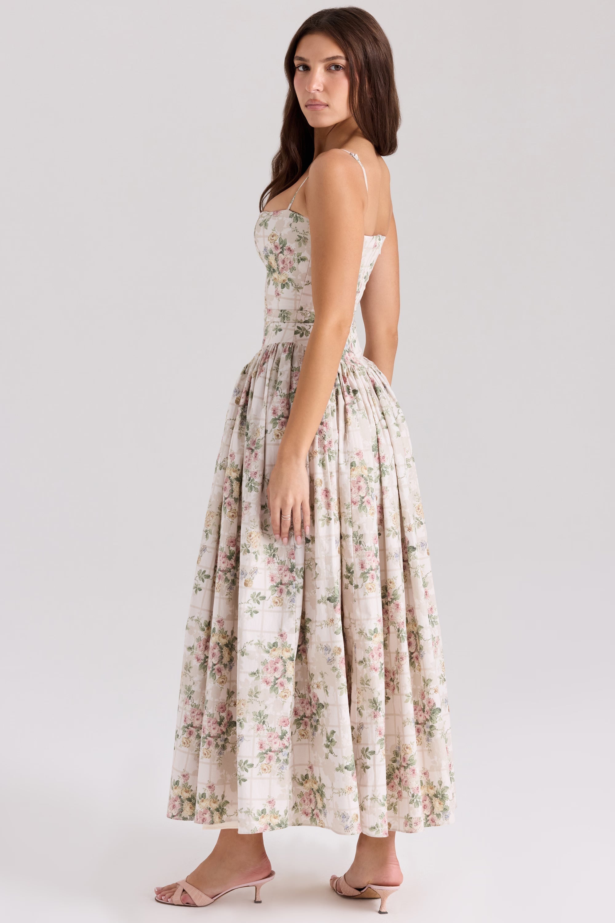 Posy print cotton maxi sundress