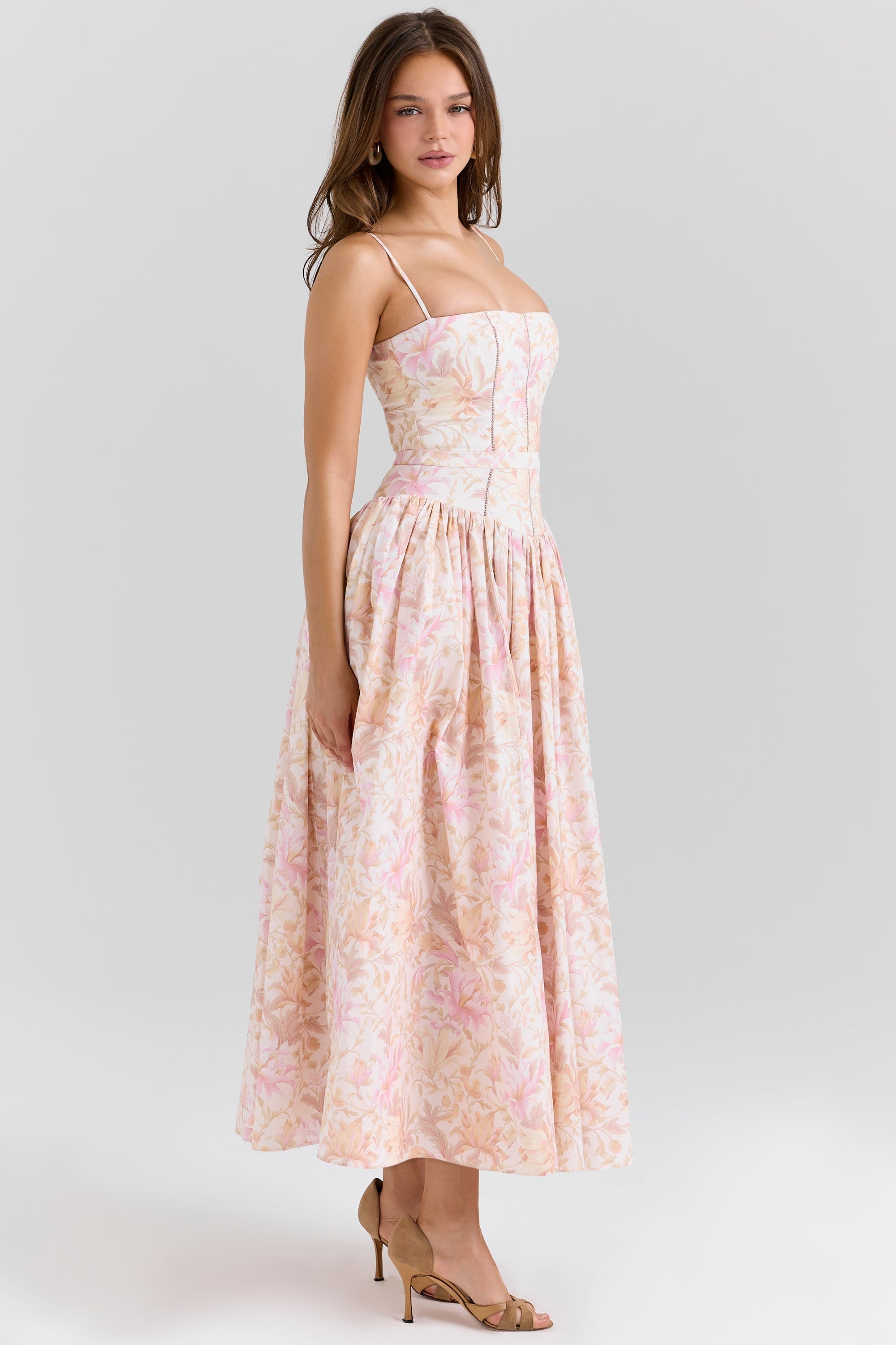 Posy print cotton maxi sundress