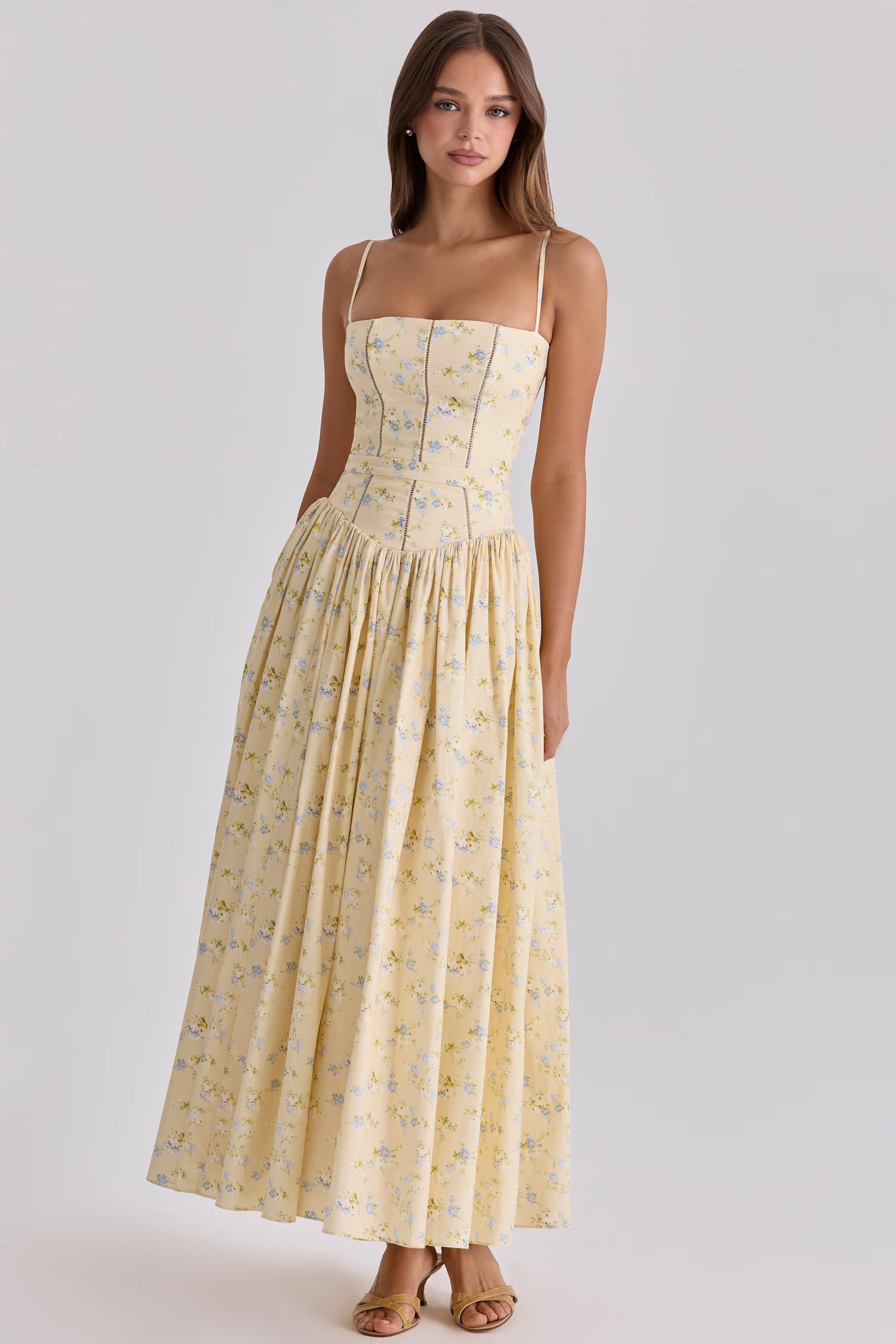 Posy print cotton maxi sundress