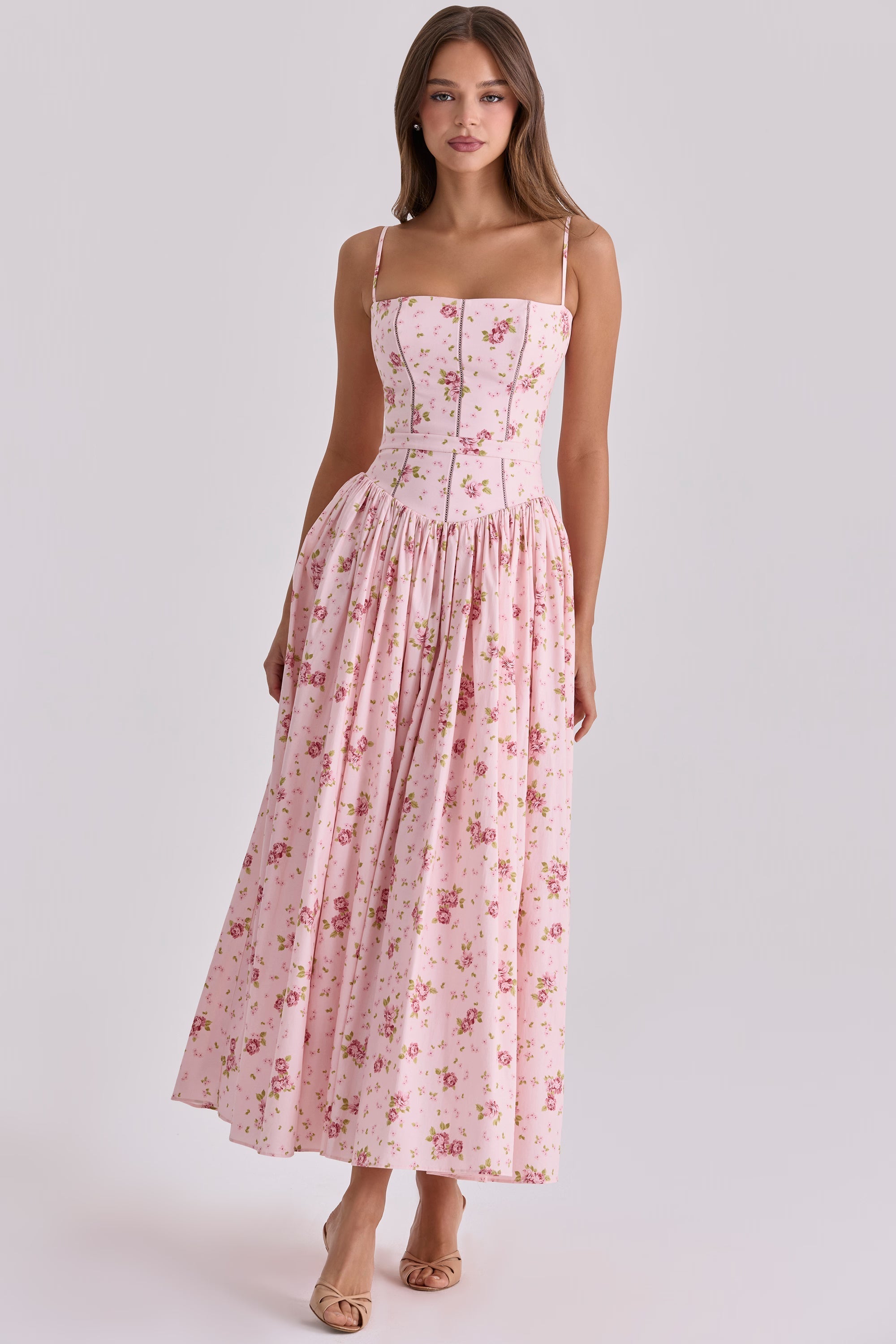 Posy print cotton maxi sundress