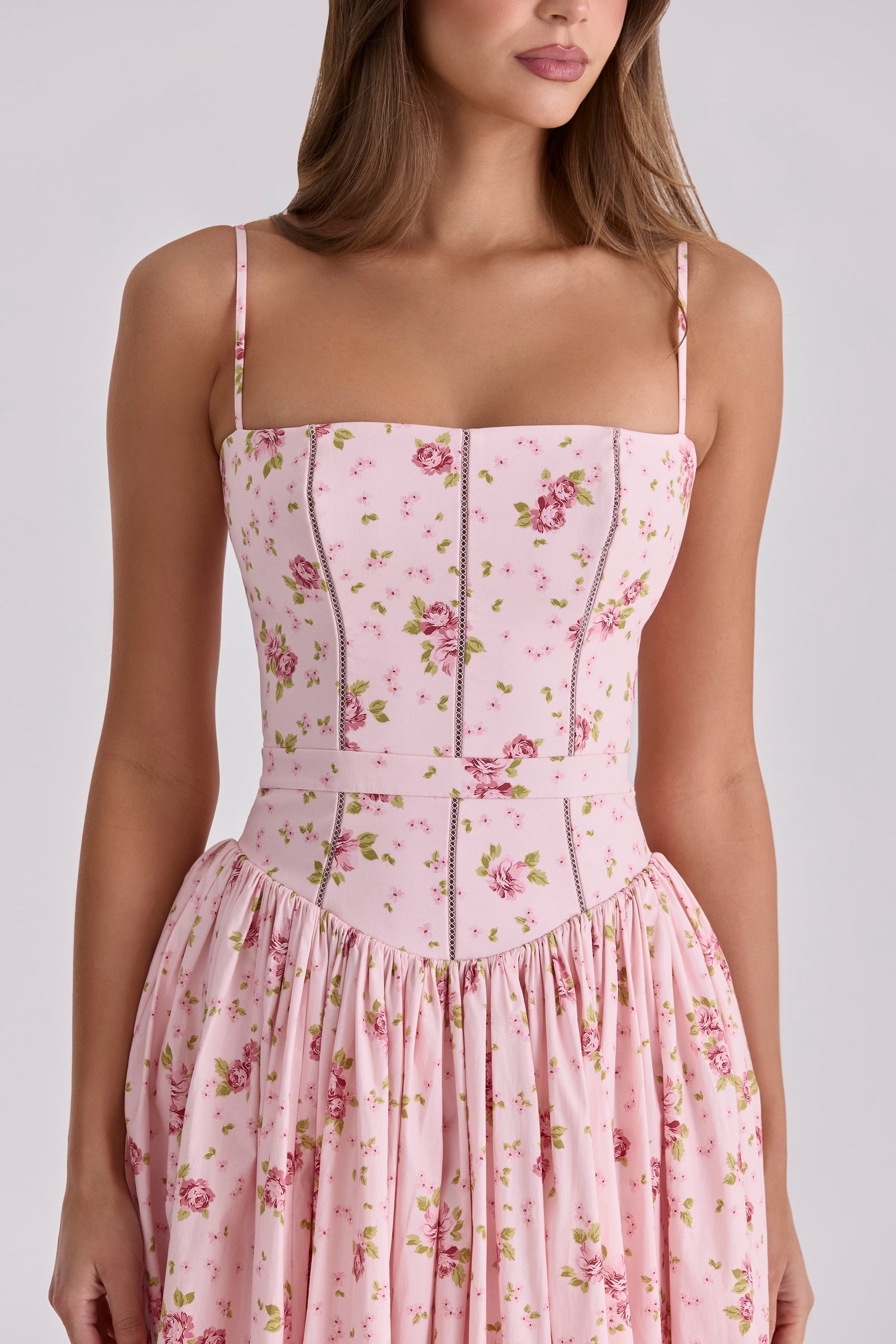 Posy print cotton maxi sundress