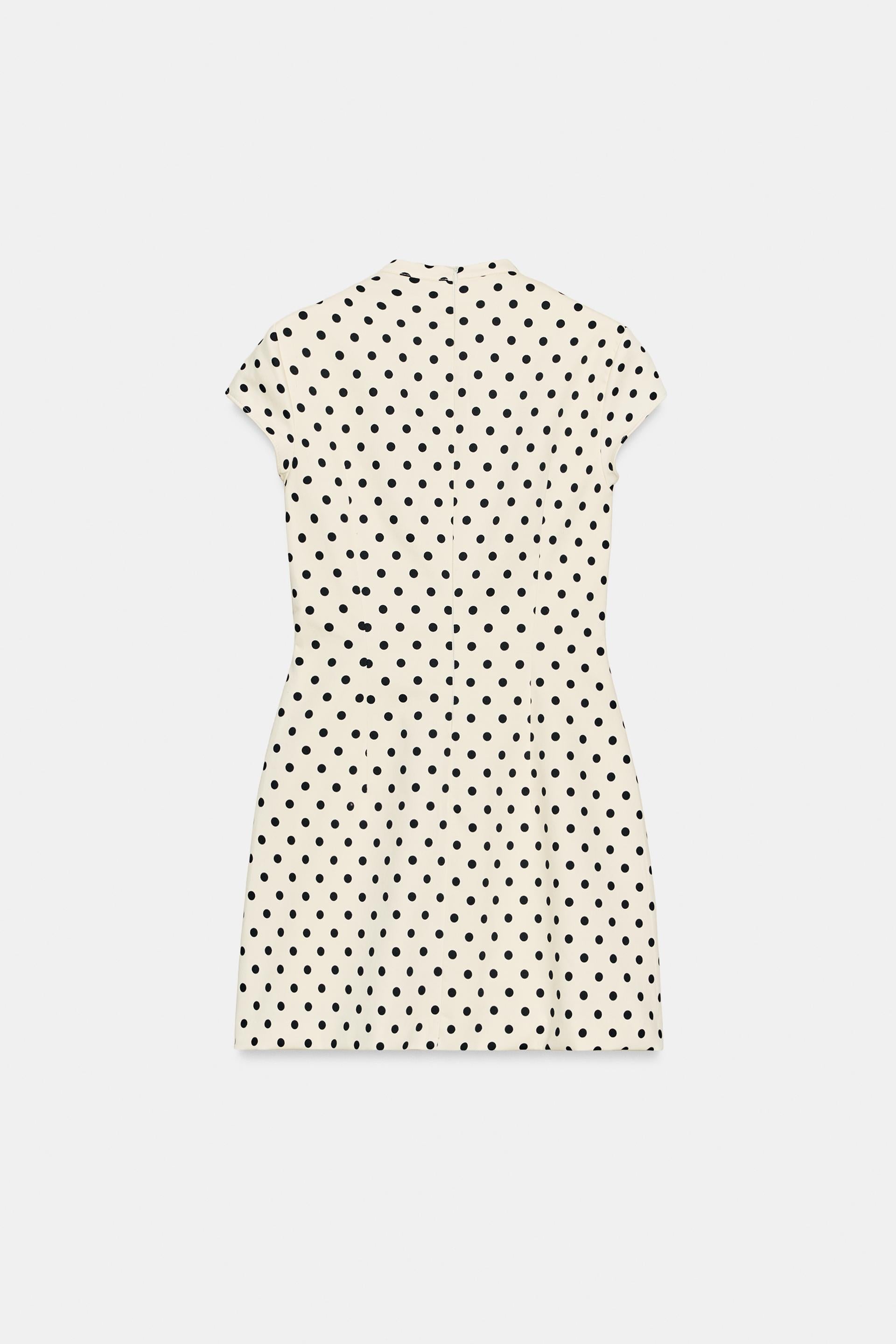 White Polka Dot Mini Dress with Bow