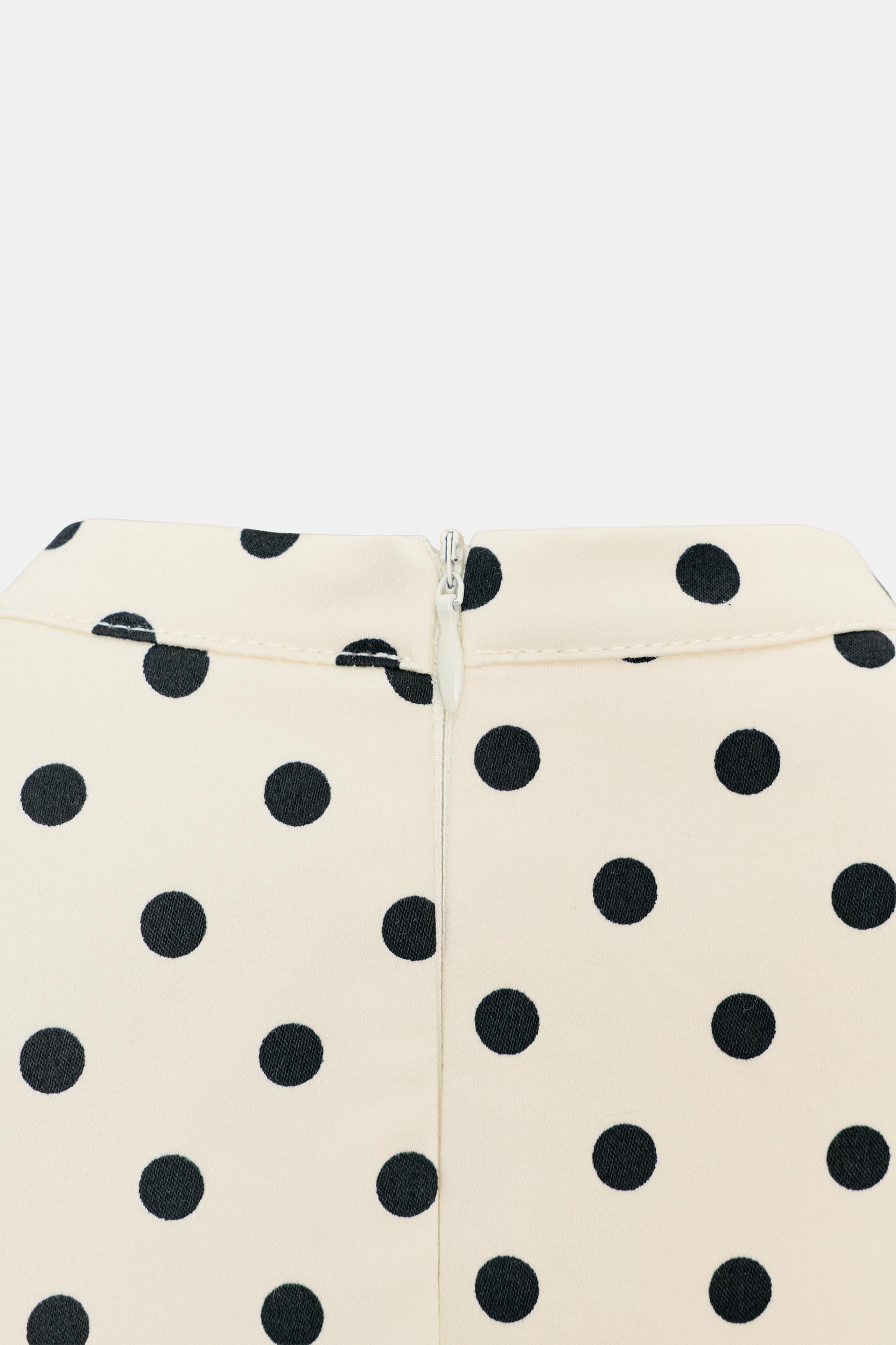 White Polka Dot Mini Dress with Bow