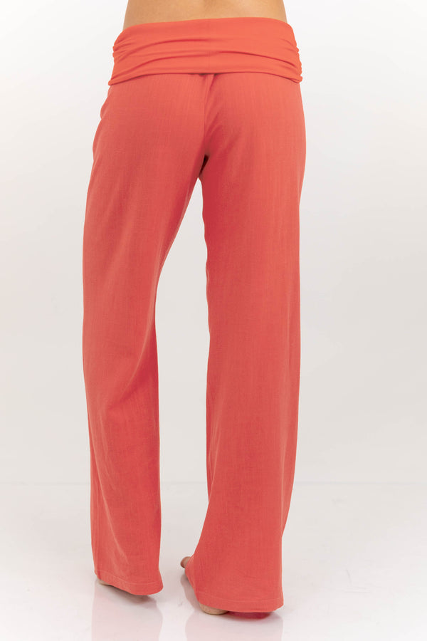 Coral Foldover Trousers