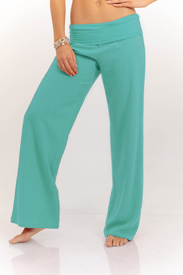 Coral Foldover Trousers