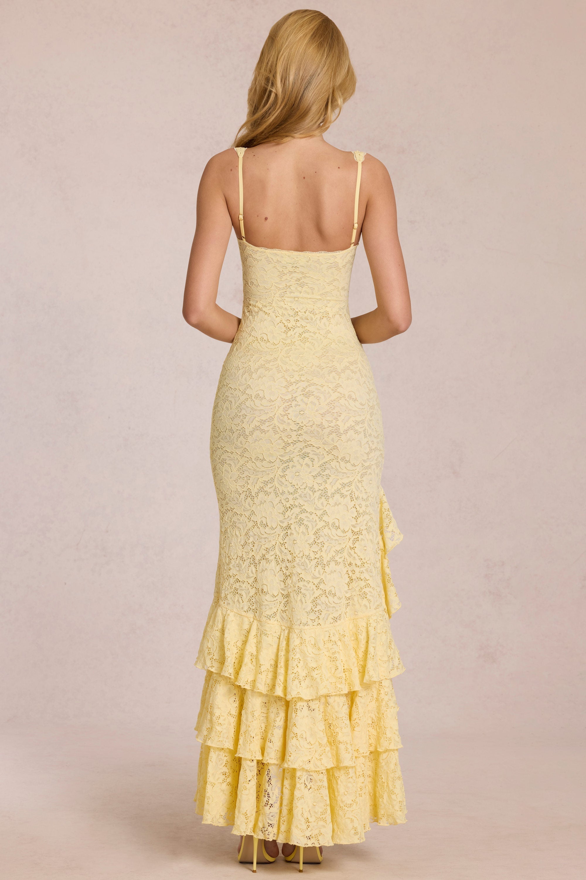 Aria Lace Ruffle Maxi Dress
