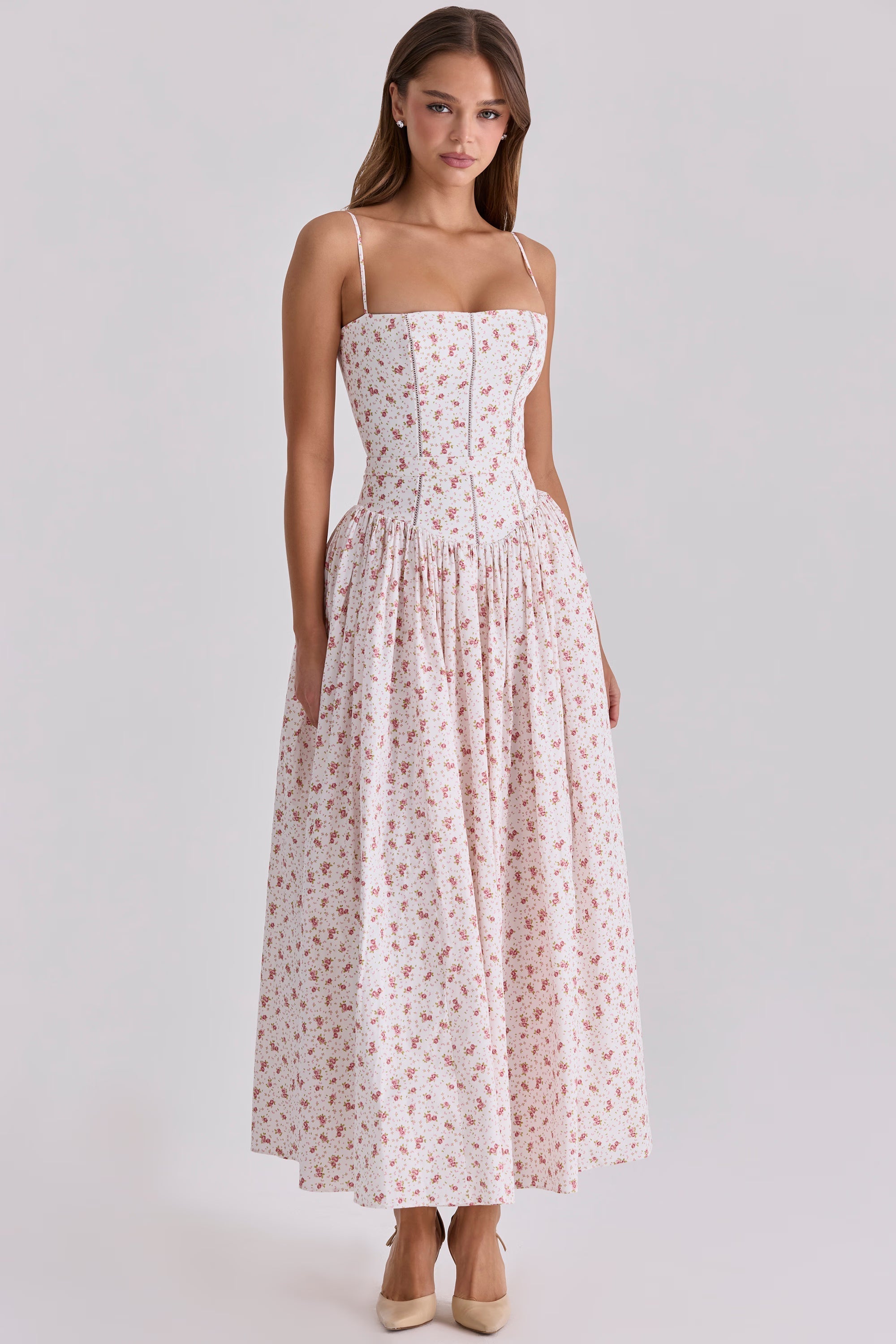 Posy print cotton maxi sundress