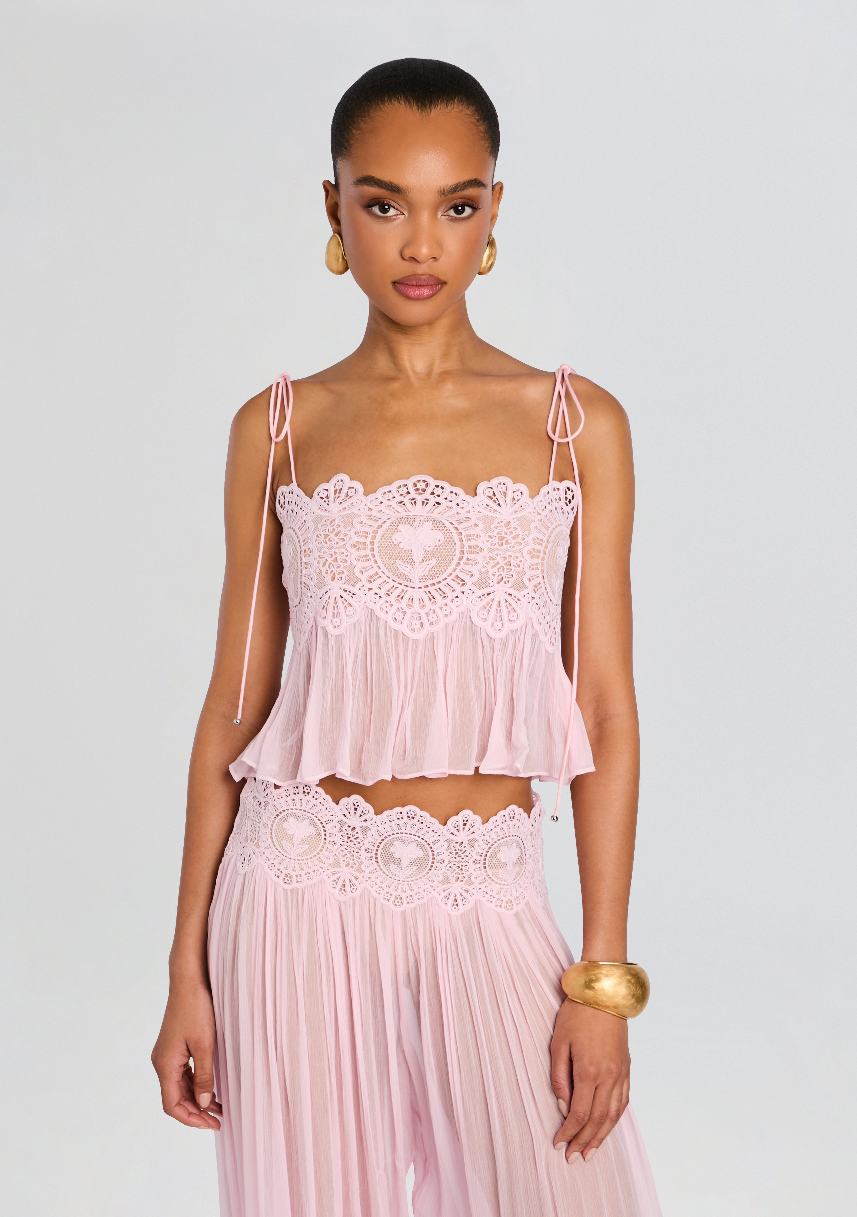 Luenie Chiffon Top - Pink