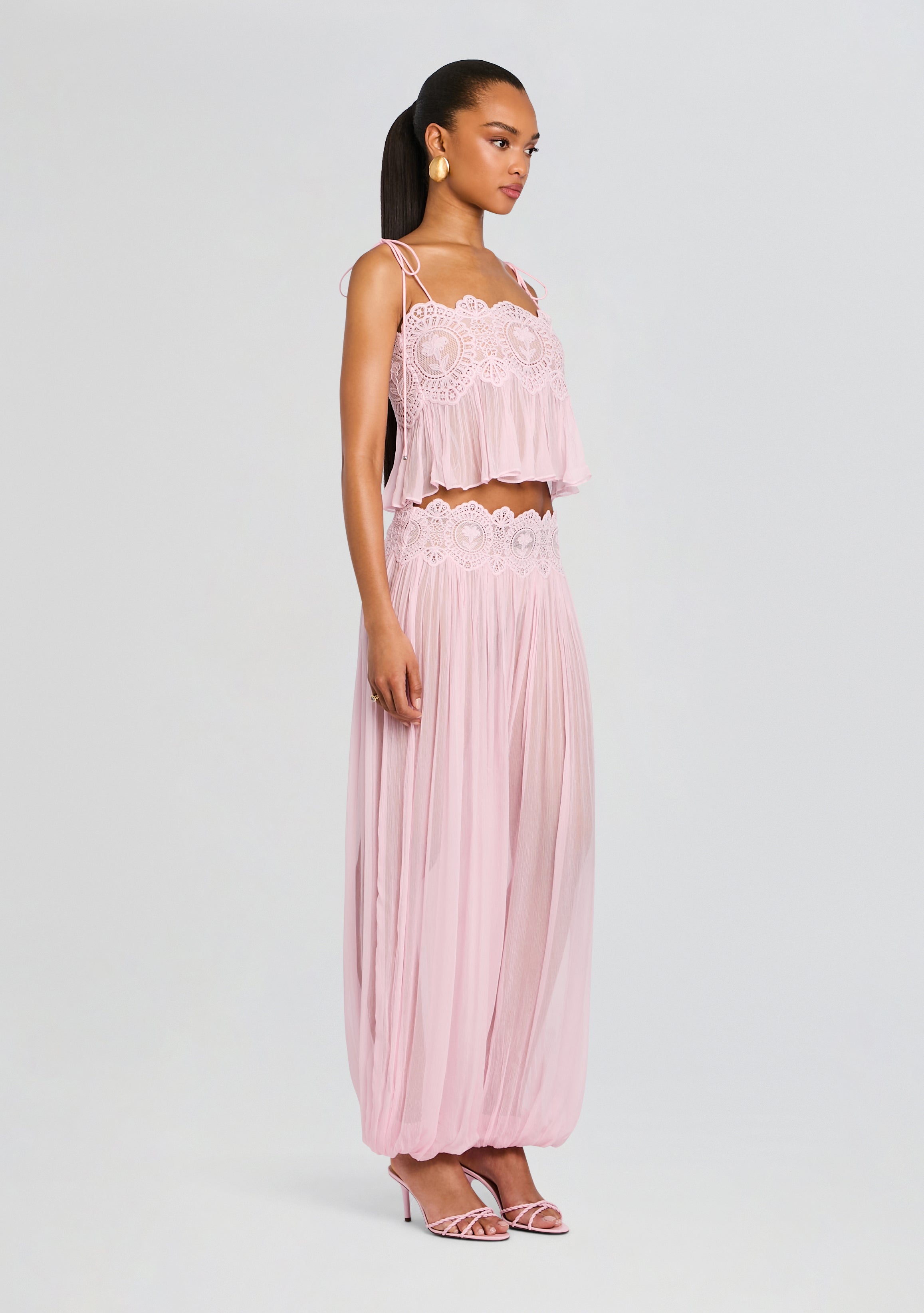 Luenie Chiffon Top - Pink