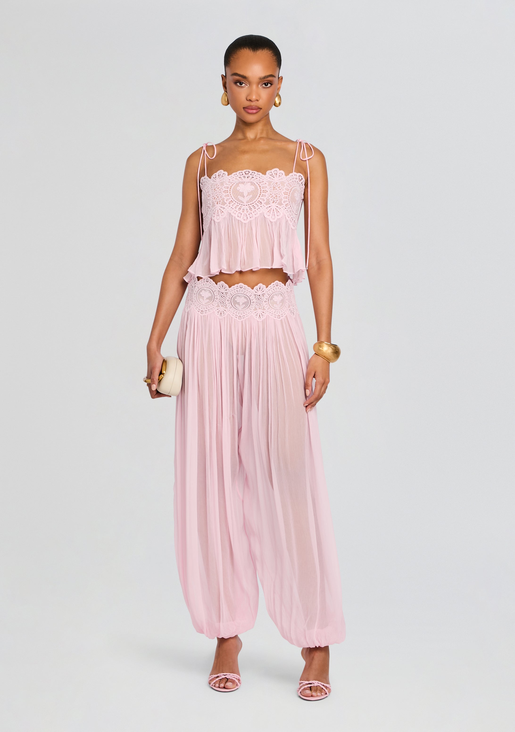 Luenie Chiffon Top - Pink