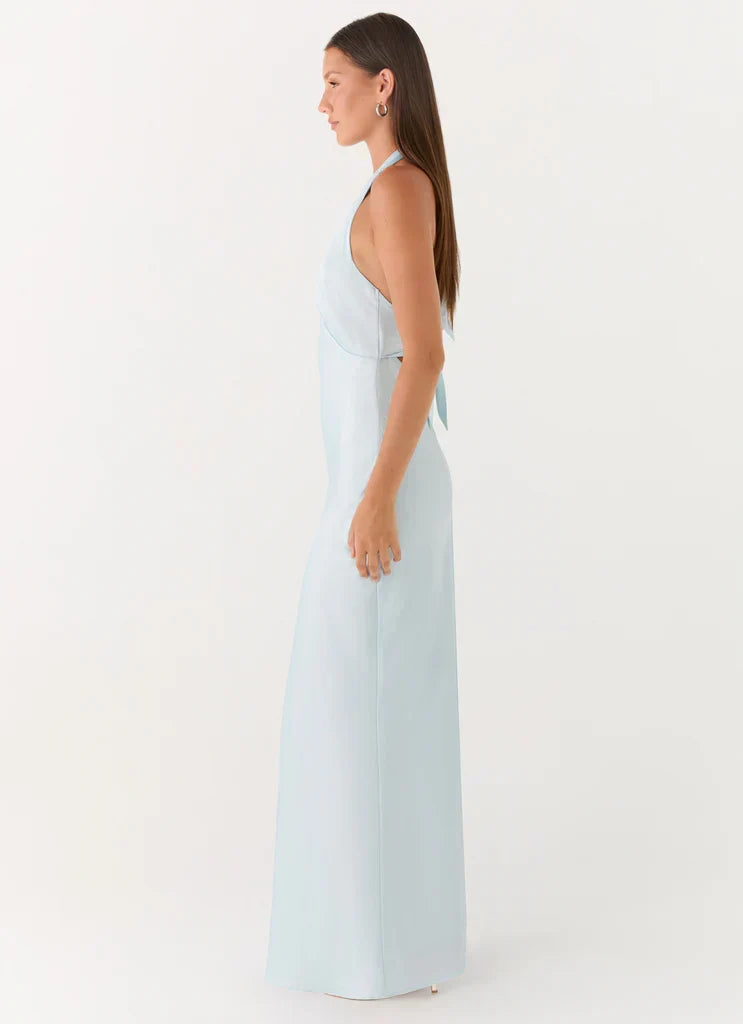 Heavy Hearted Satin Maxi Dress