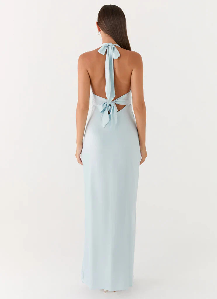 Heavy Hearted Satin Maxi Dress