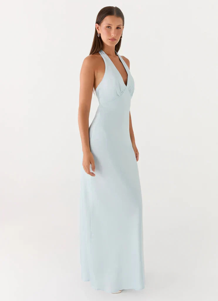 Heavy Hearted Satin Maxi Dress
