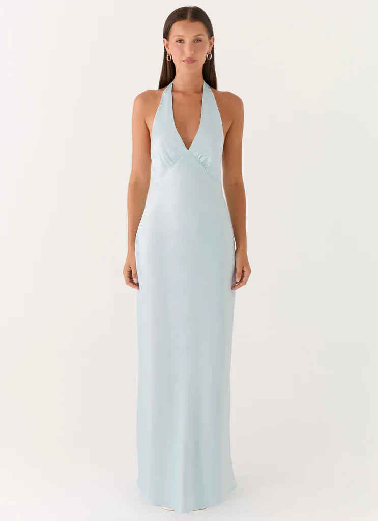 Heavy Hearted Satin Maxi Dress