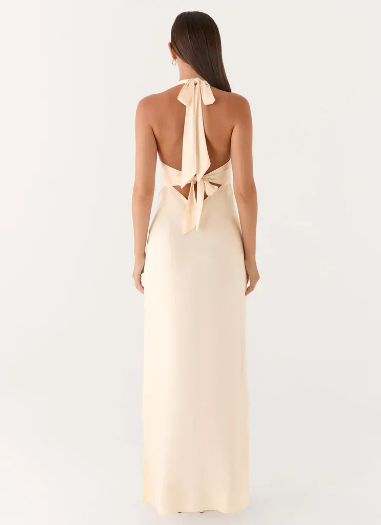 Heavy Hearted Satin Maxi Dress