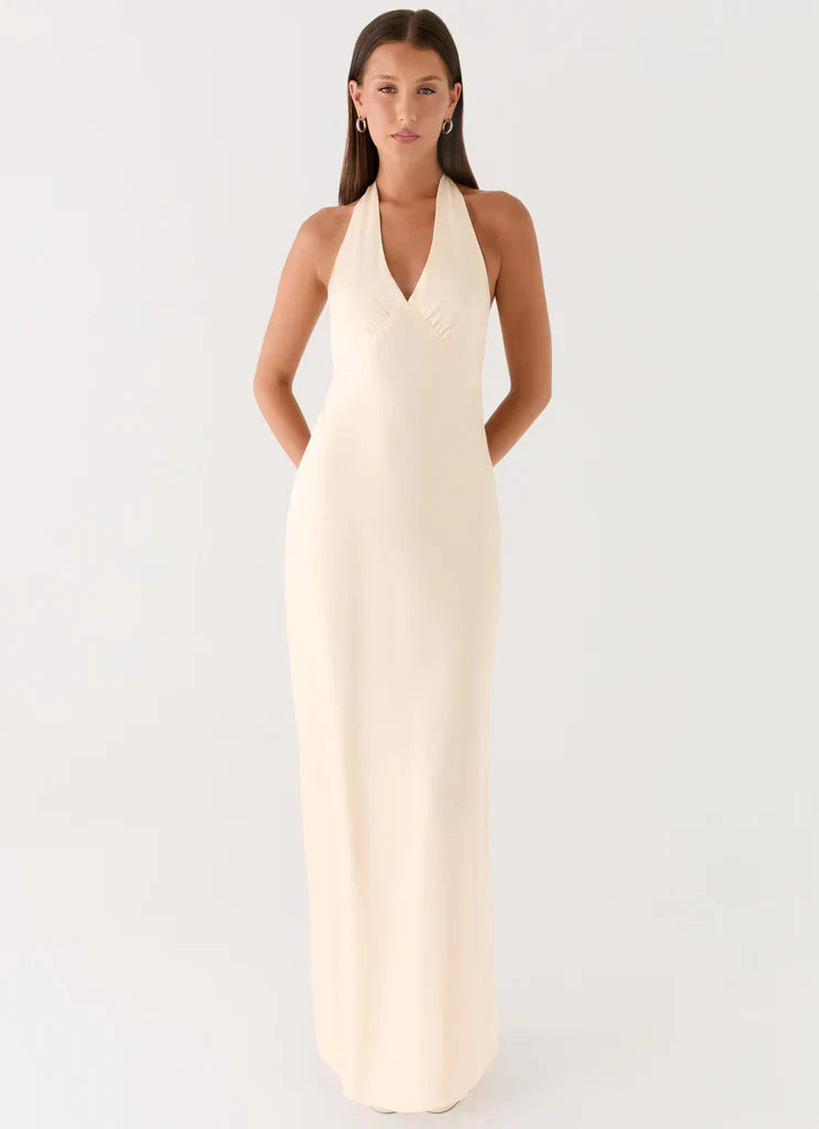Heavy Hearted Satin Maxi Dress