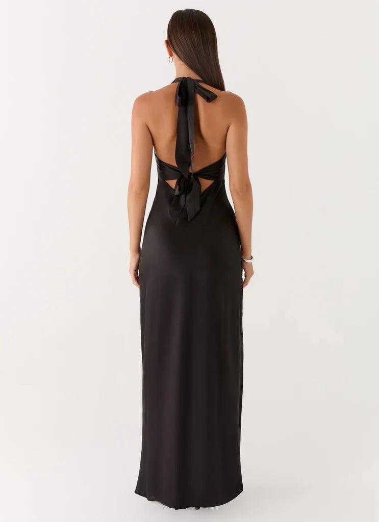 Heavy Hearted Satin Maxi Dress
