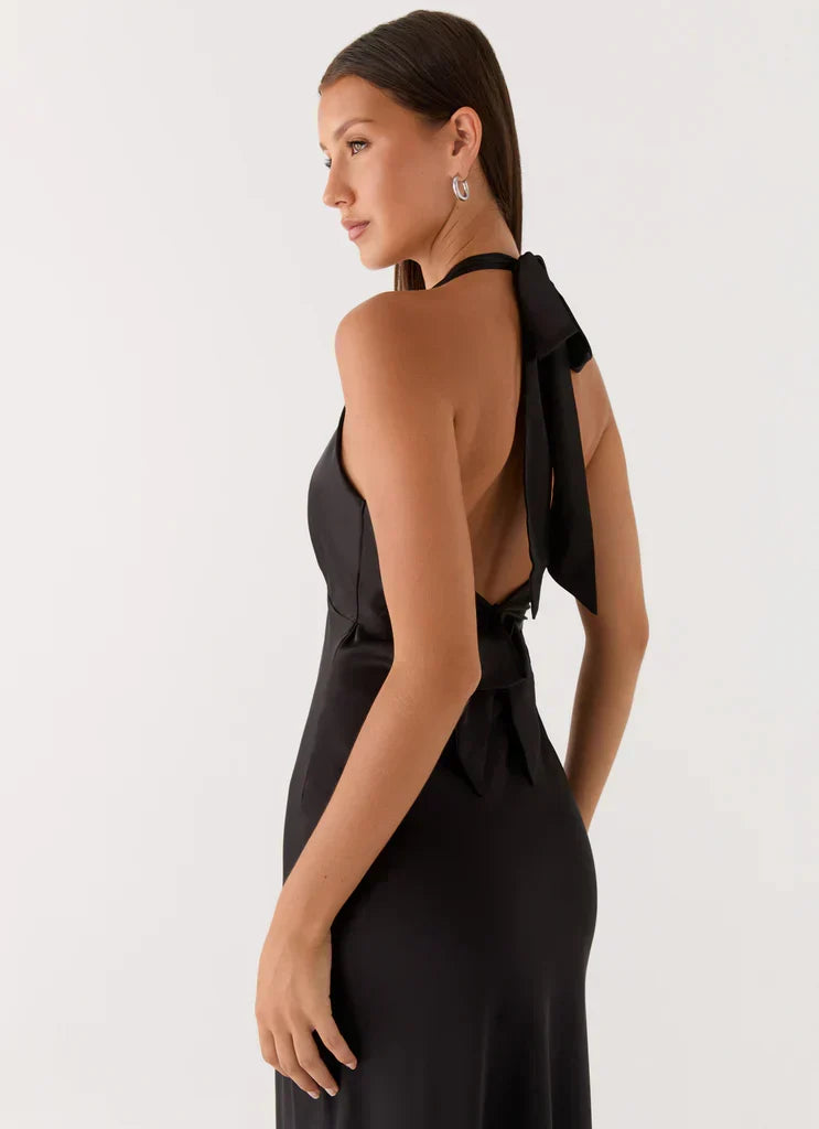 Heavy Hearted Satin Maxi Dress