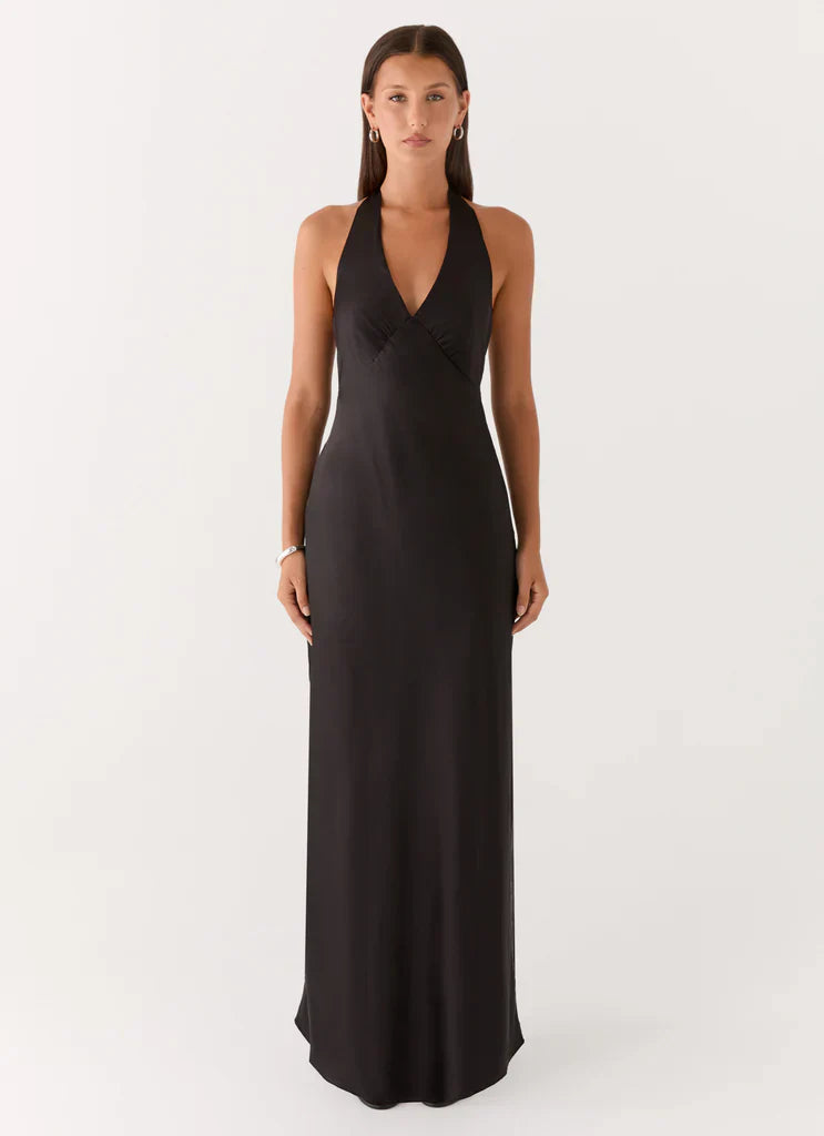 Heavy Hearted Satin Maxi Dress