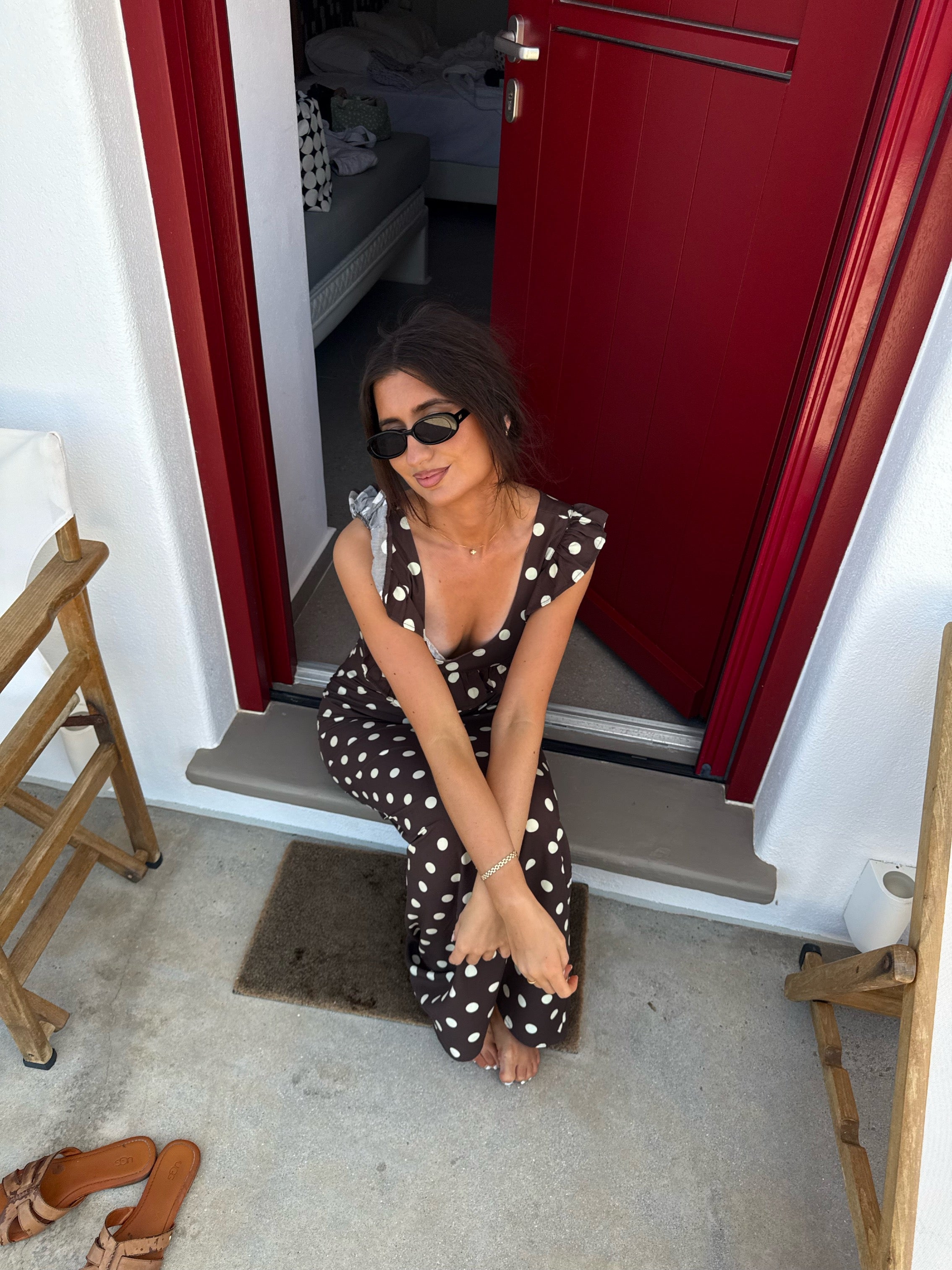 Luna dress with polka dots