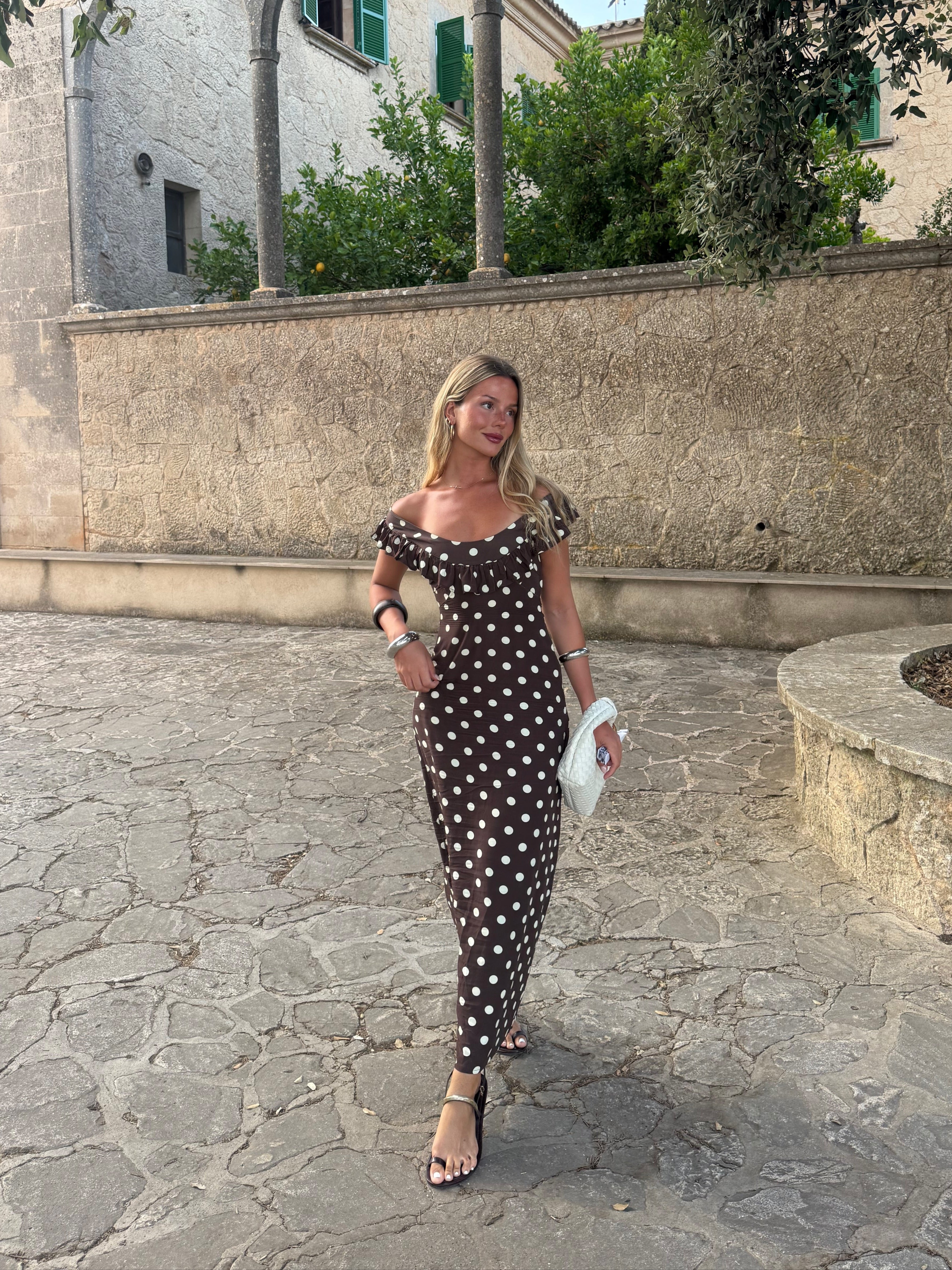 Luna dress with polka dots